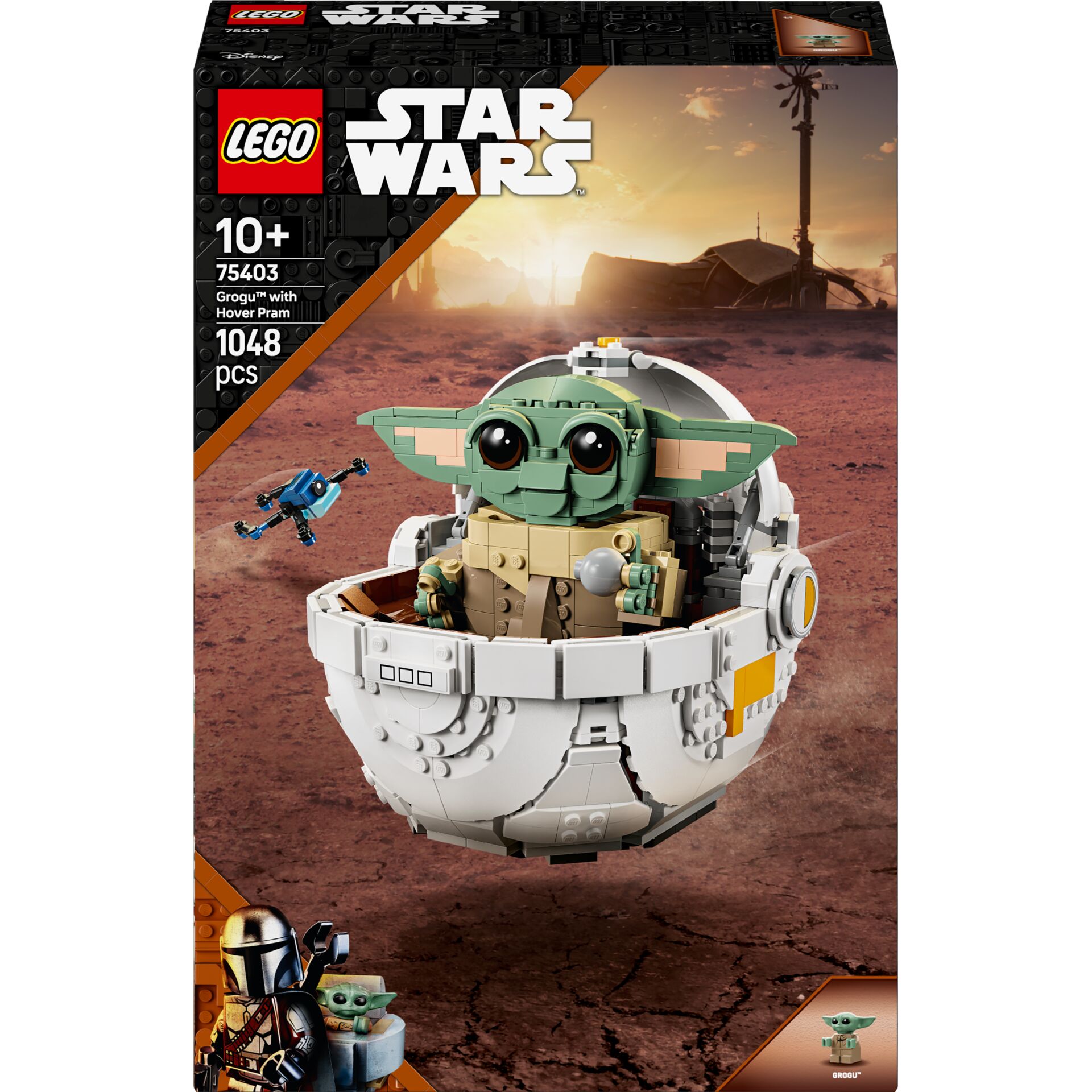 Star Wars, LEGO, Grogus mit Hover Pram, Baby Yoda, große Bau-Set