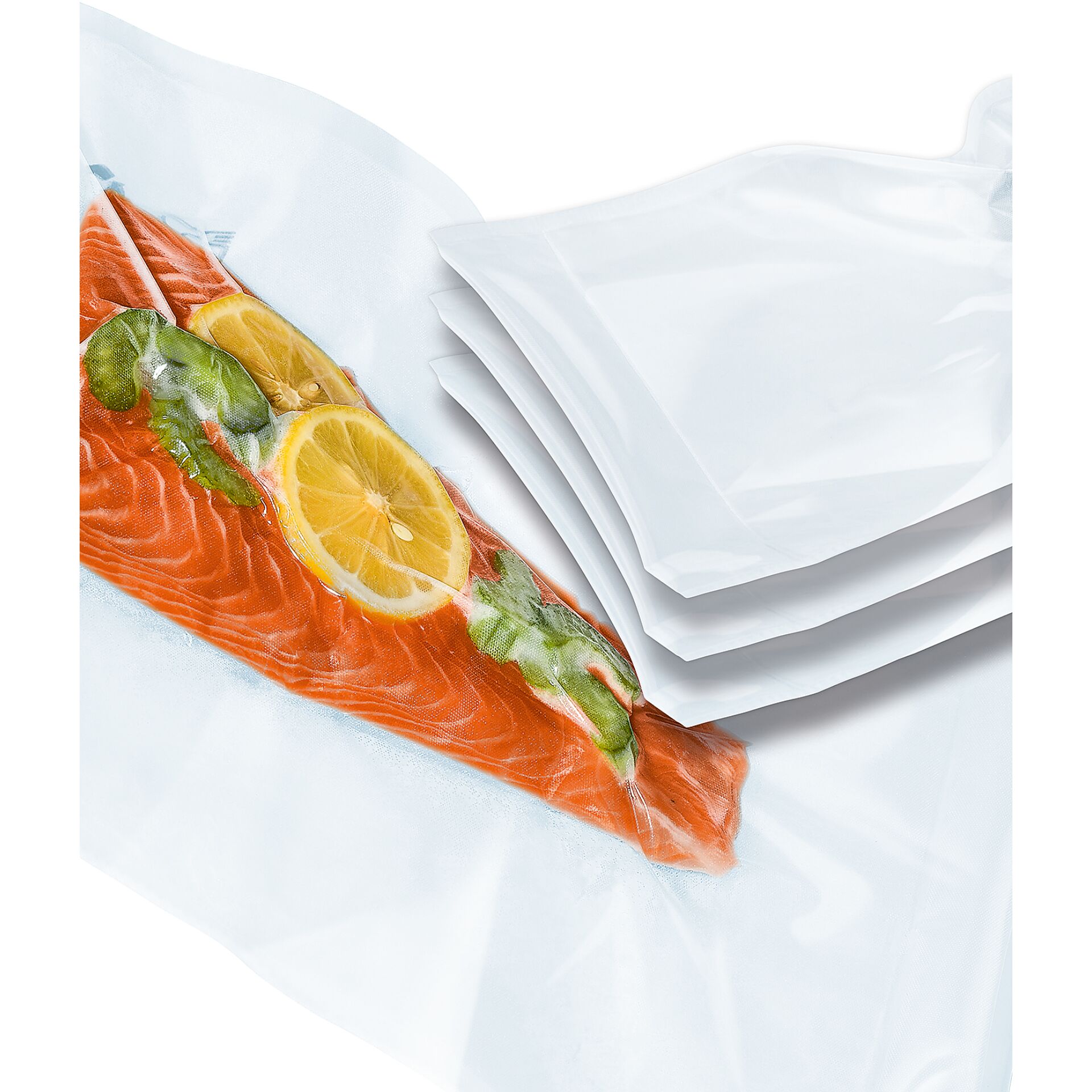 lachs, Vakuumbeutel, Zitrone, gefrohren, Portion