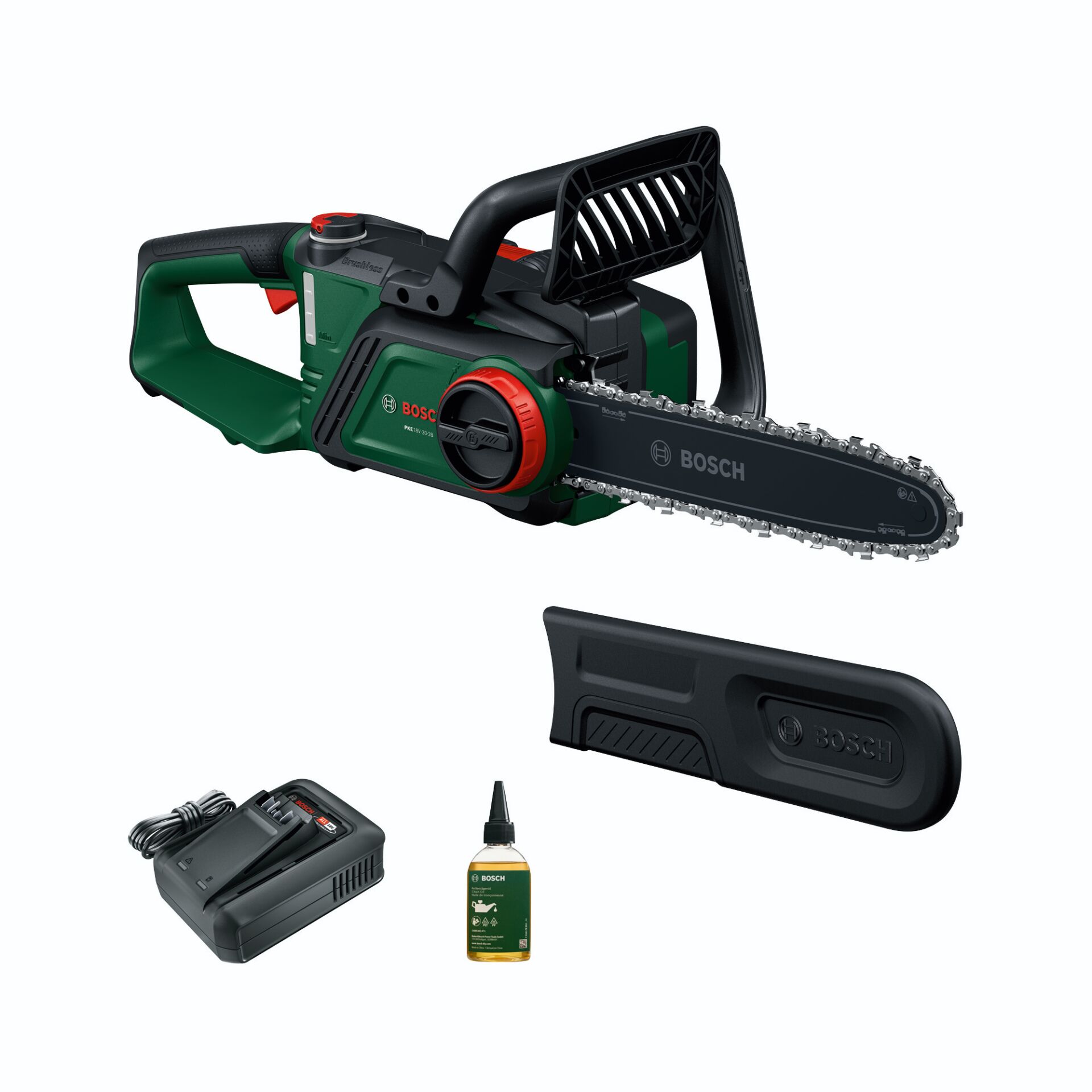 Kettensäge, Akku-Kettensäge, Sägekette, Batterielaufwerk, Zubehör-Set
