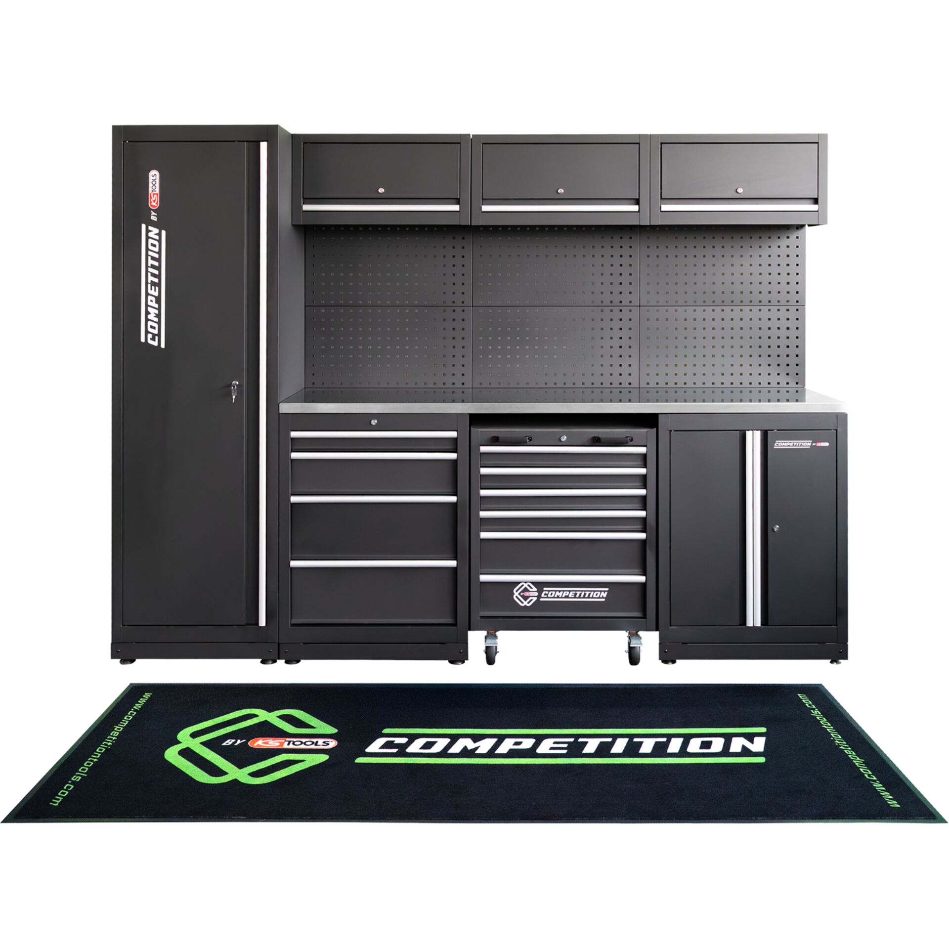Werkbank, Werkzeugschrank, Schubladenkasten, Werkstatt-Set, Gepolsterte Matte