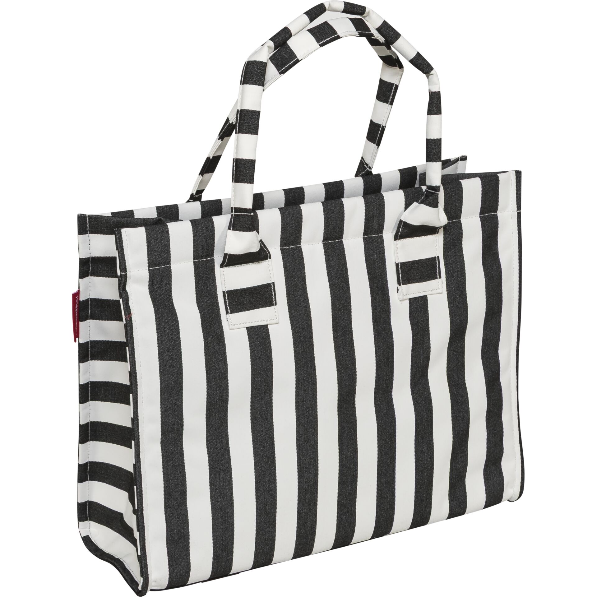 Tote-Tasche, Streifenmuster, Schwarz-Weiß, Canvas, Handtaschenzubehör