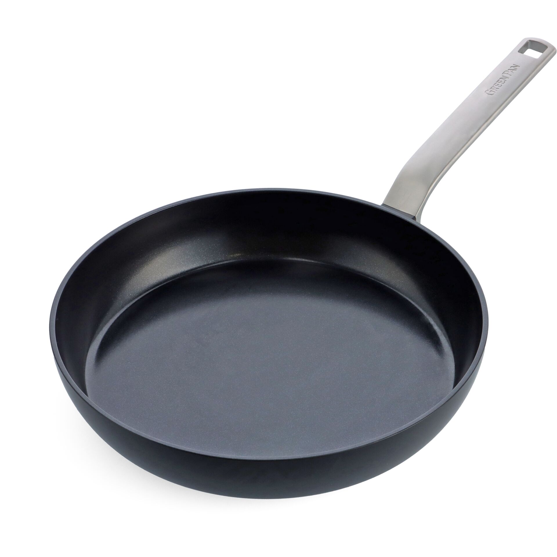 Pfanne, Bratpfanne, Antihaft, Stahlgriff, rund