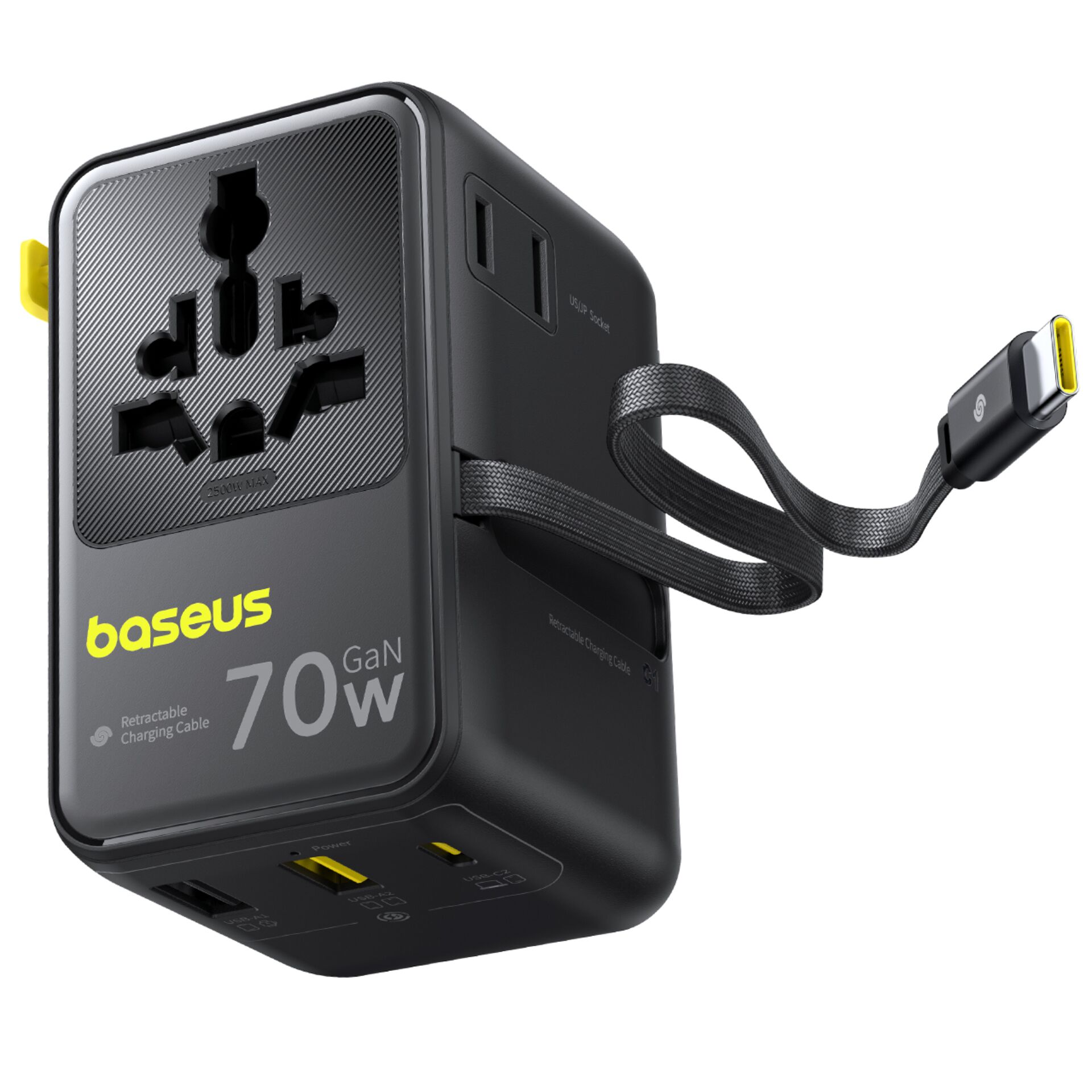 Ladegerät, USB-C, GaN, 70W, Reiseadapter
