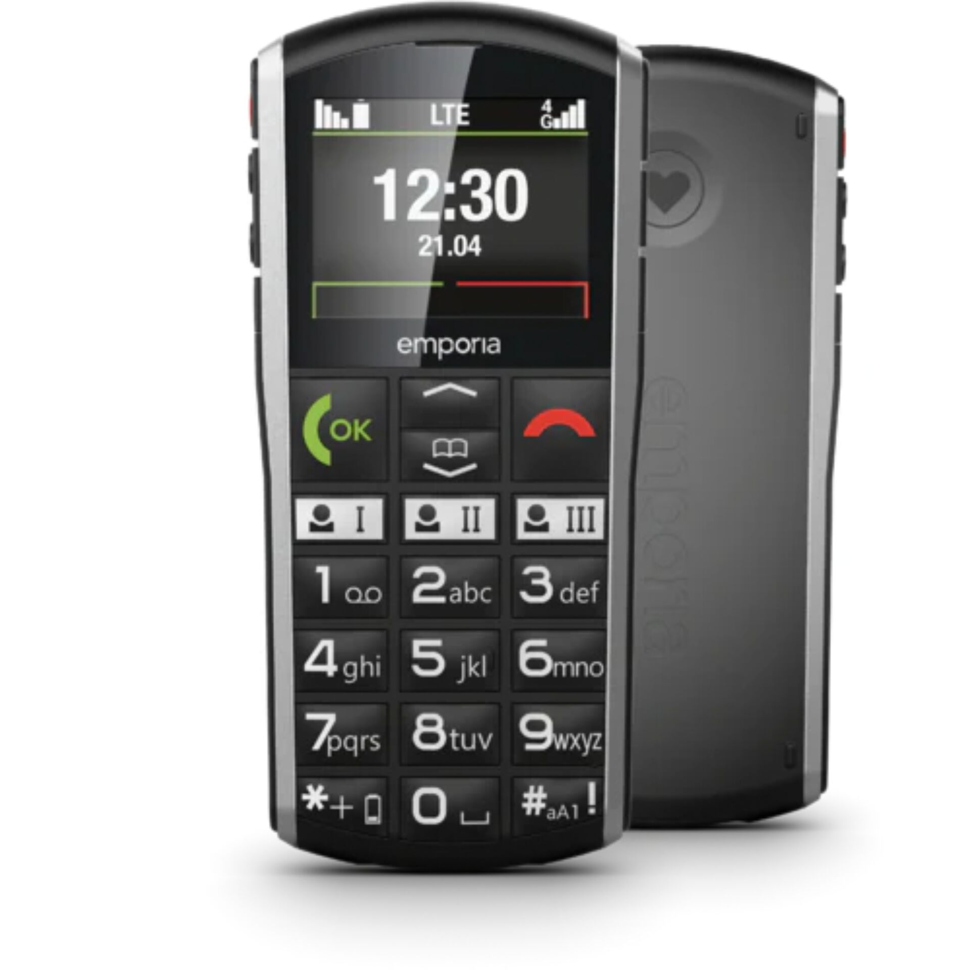 Feature Phone, Tastatur, Numerische Tastenfeld, Schwarz, Grau