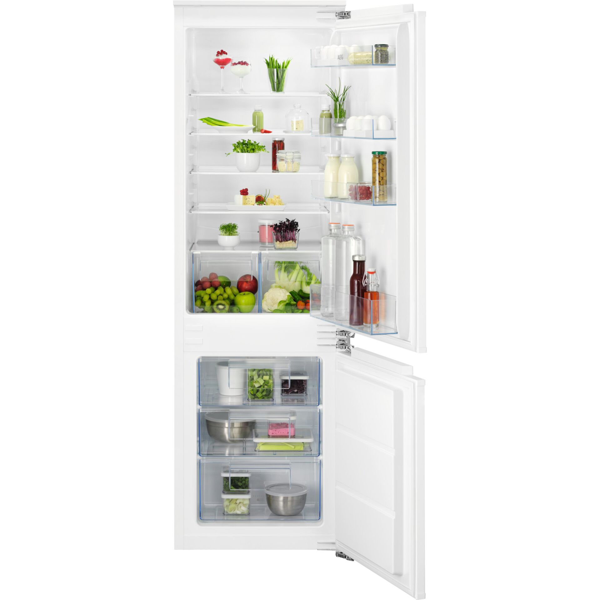 Kühlschrank, Weiß, Einbau-Gerät, Frischhaltefach, Gemüsefach
