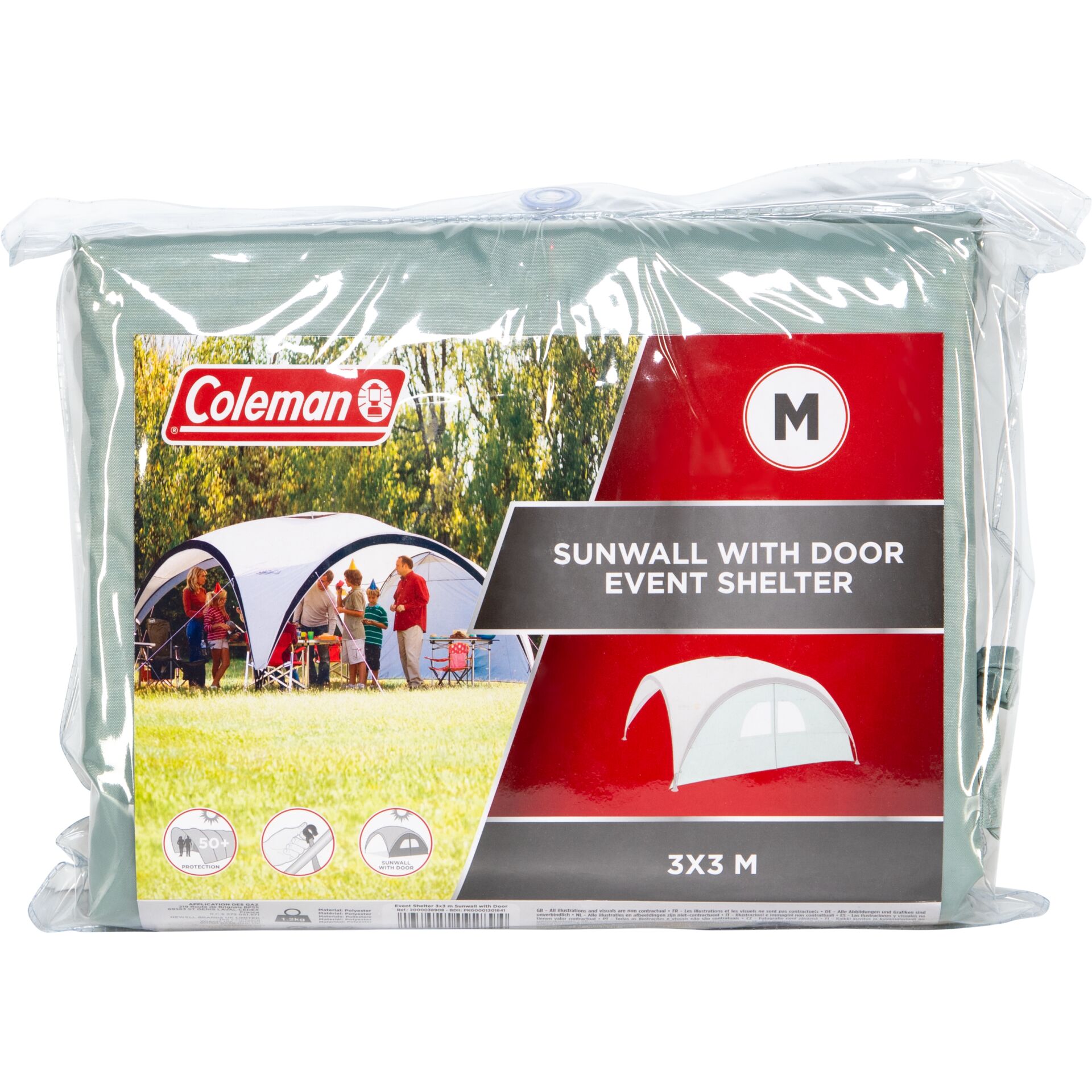 Zelt, Campingzelt, Sunwall mit Tür, Event-Shelter, 3x3 m, Grau