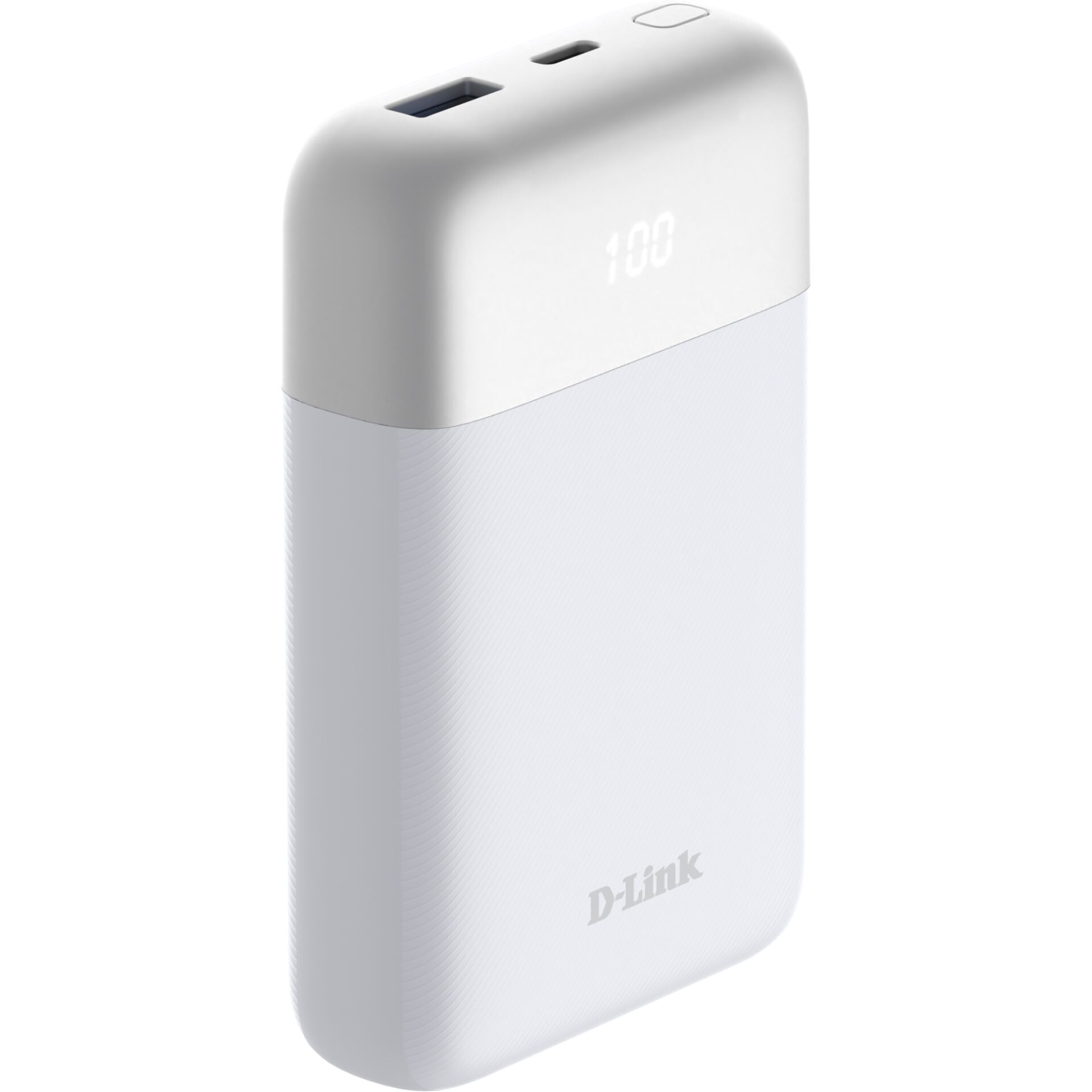 Power Bank, USB-C, USB-A, 10000 mAh, Weiß/Grau