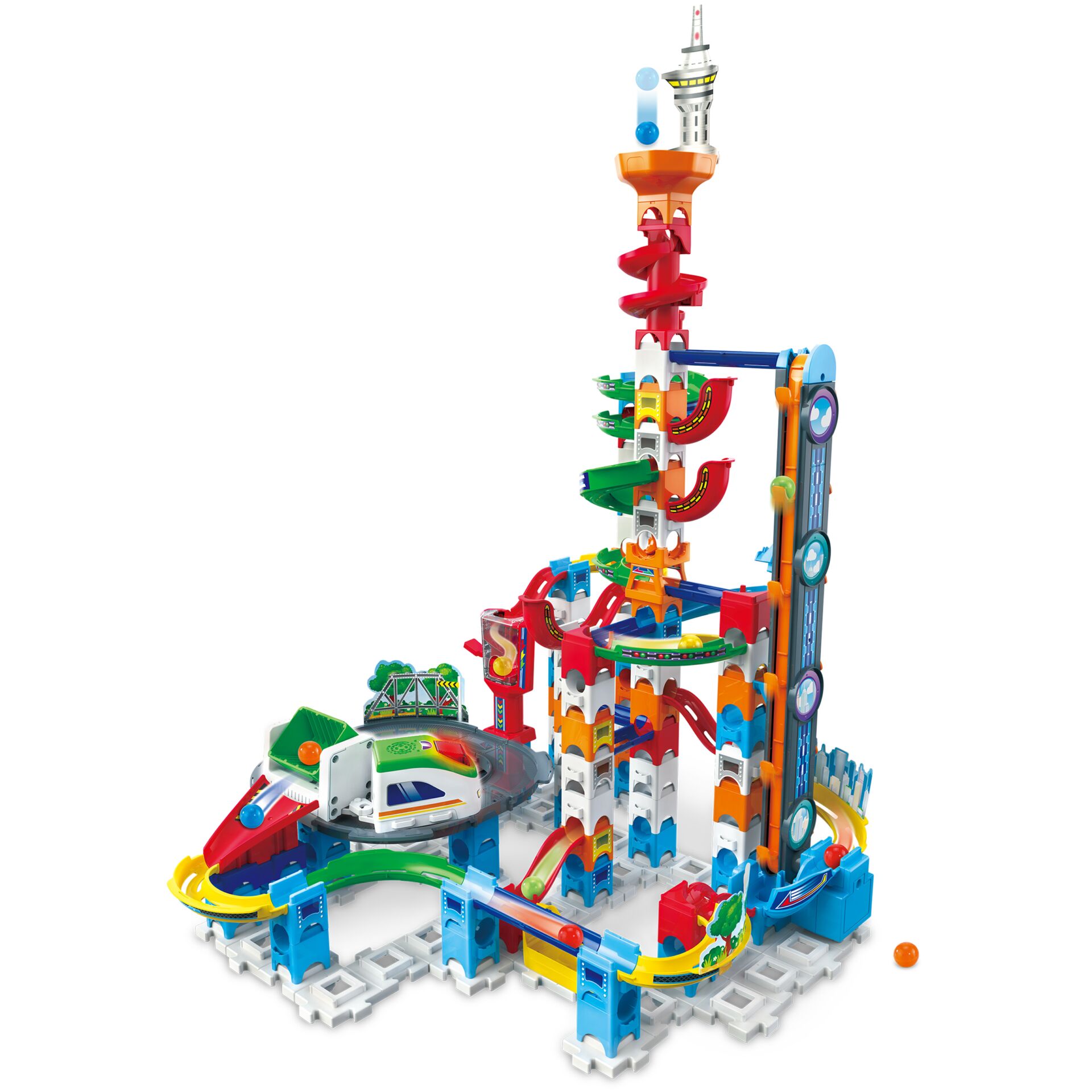 Kugelbahn, Konstruktionsspielzeug, Bausteinbahn, Turm, Labyrinth