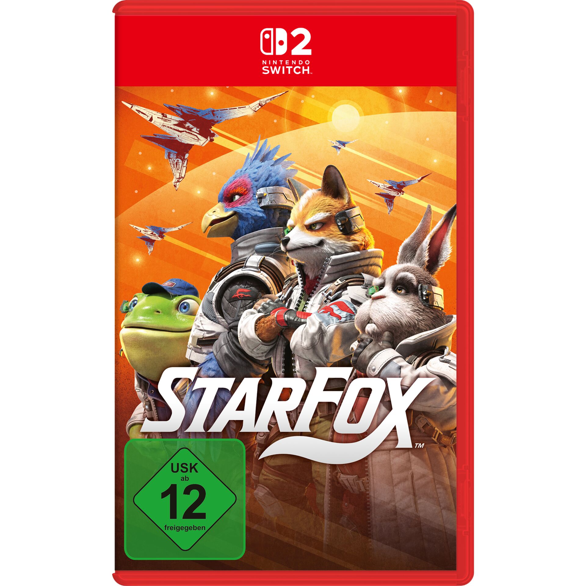 Nintendo Switch Spiel, Star Fox, Cover-Art, Fliegende Raumschiffe, ab 12 Jahre