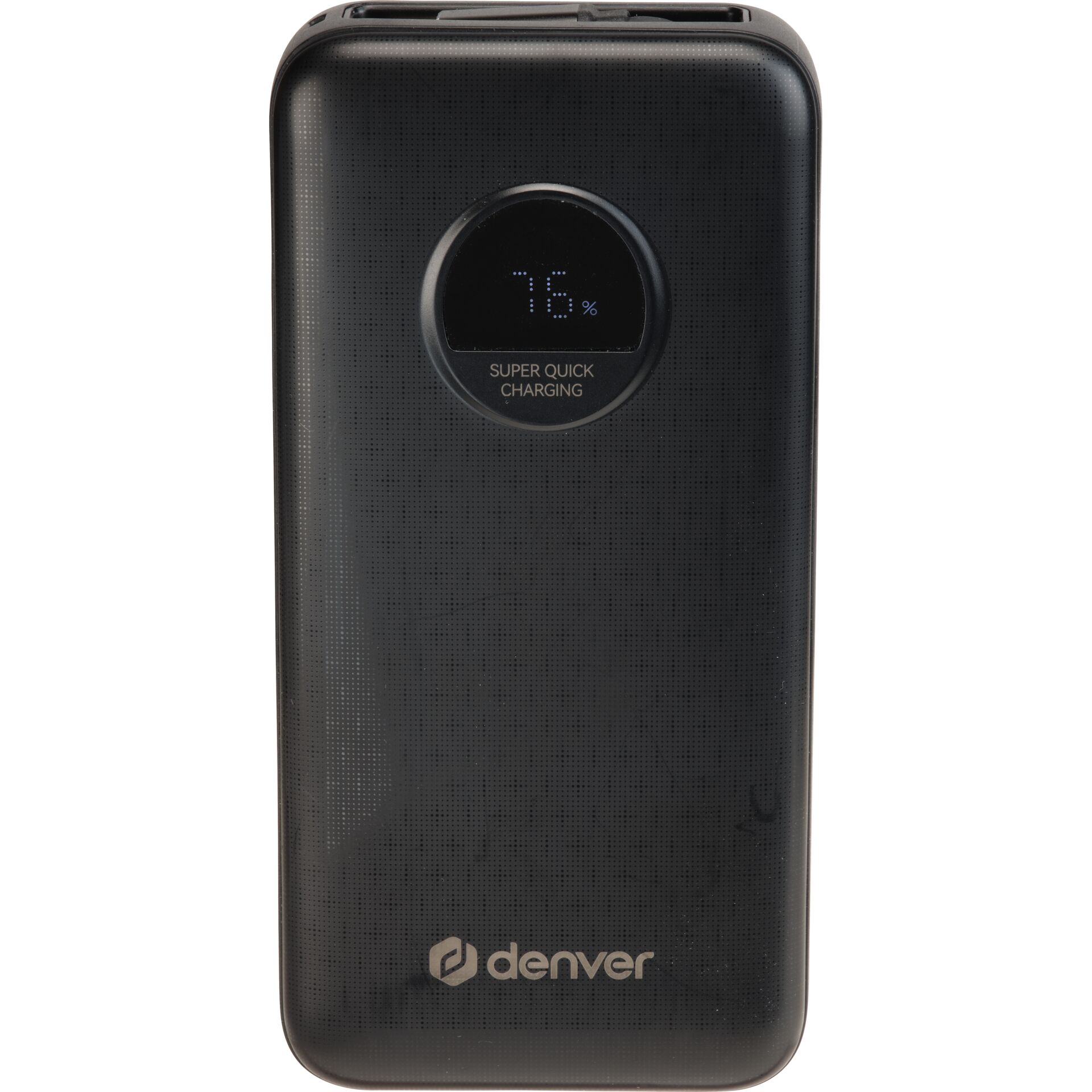 Powerbank, Wireless charging, Digital display, Black, Denver
