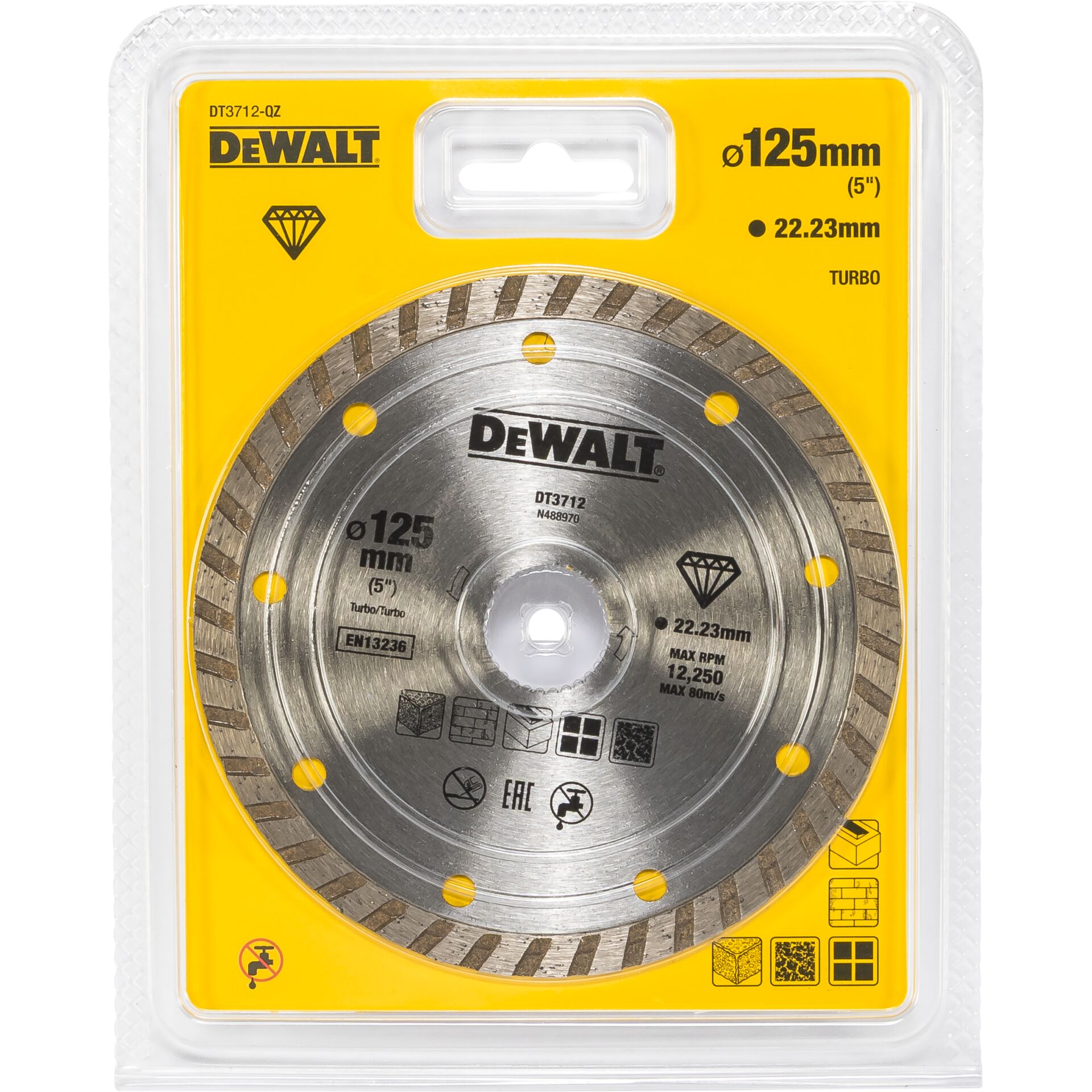 diameter 125mm, Schnittscheibe, Metallklinge, Turbo-Rand, DeWalt