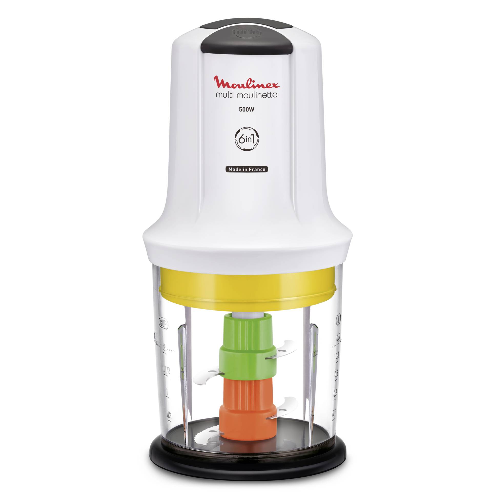 Küchenhacker, Manuelle Küchenmaschine, 500W, 6-in-1, Transparentbehälter