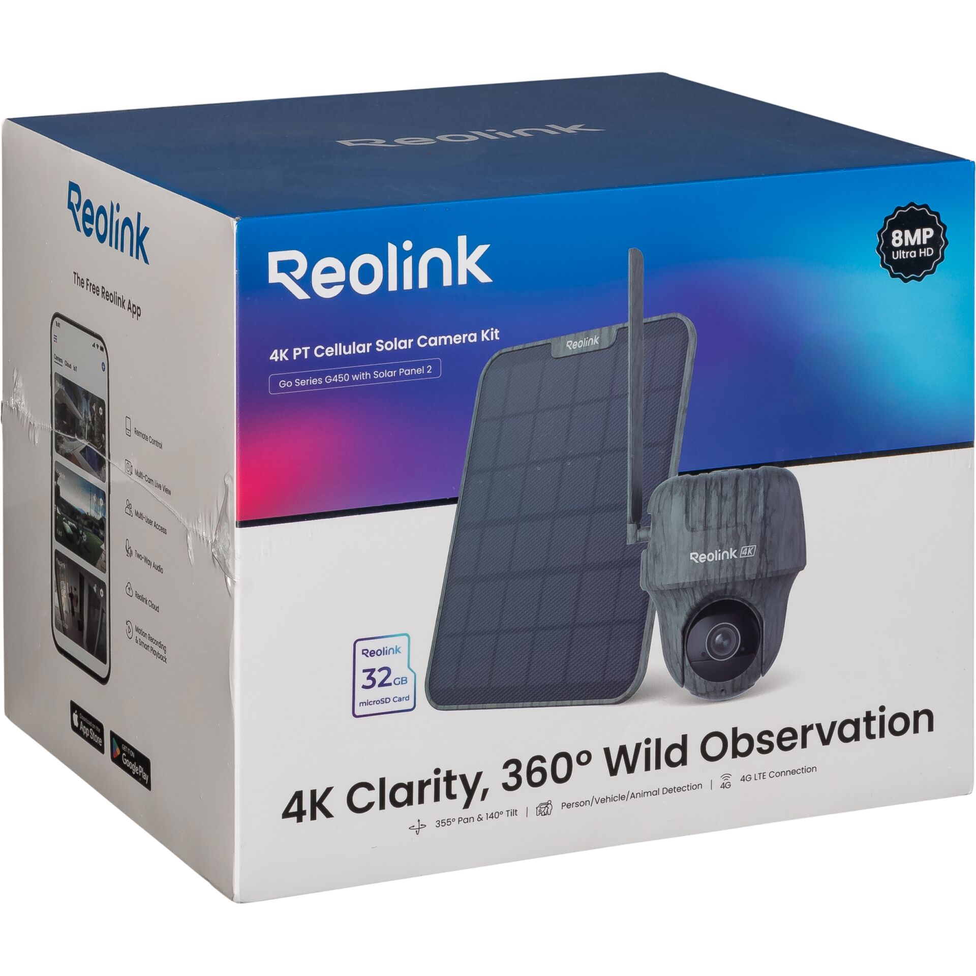 4K Kamera Kit, Solarpanel, Zellulare Kamera, Wildtierbeobachtung, Go Series G450
