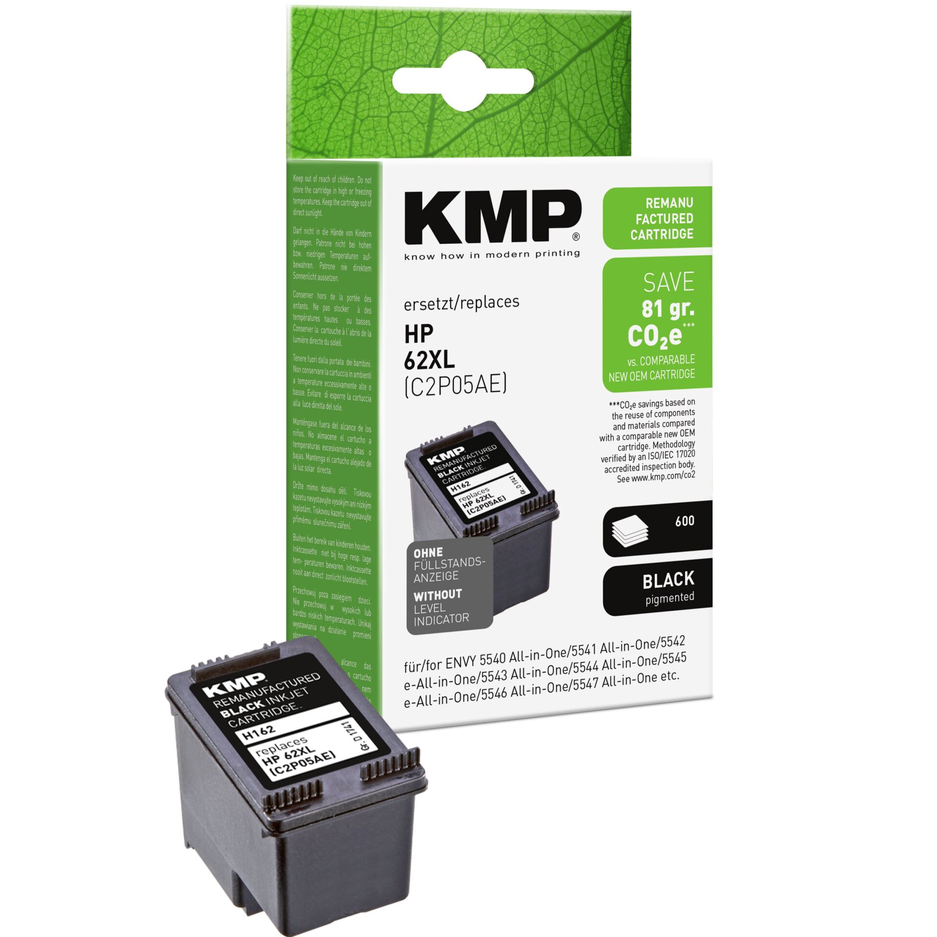 Adapter, Elektronik, Computer-Ausrüstung, Computerausrüstung, QR-Code, Tintenpatrone, Druckerpatrone, HP 62XL, Schwarzpigment, KMP Refill