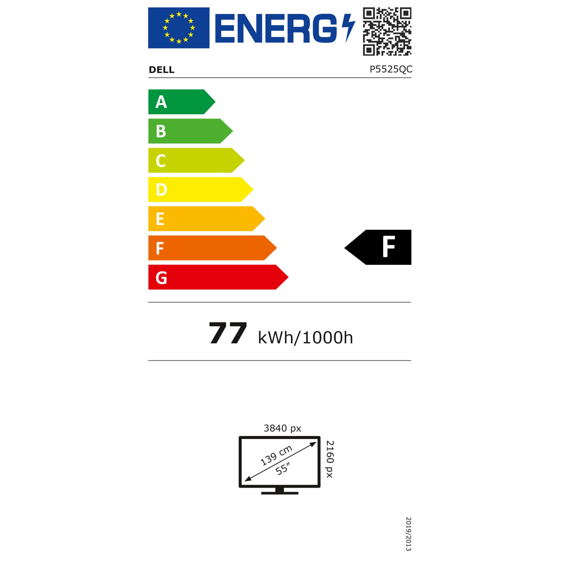 Energiesiegel, Energielabel, KWh/1000h, 55, LED?