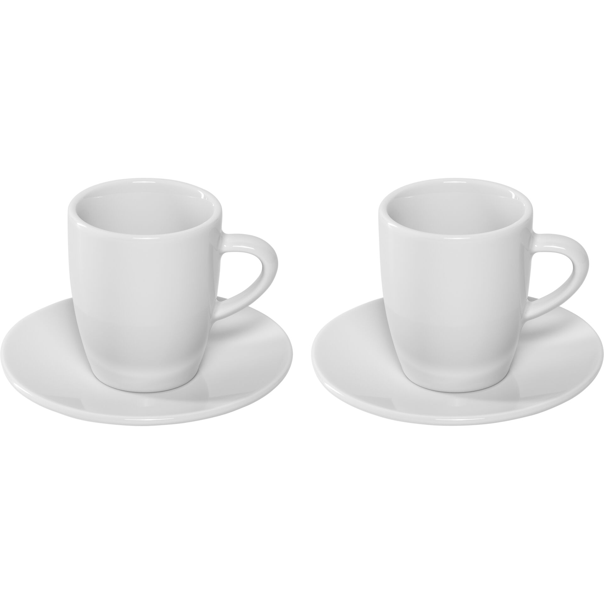 Espresso-Tassen, Kaffeetassen, Keramik, Weiß, Duo-Set