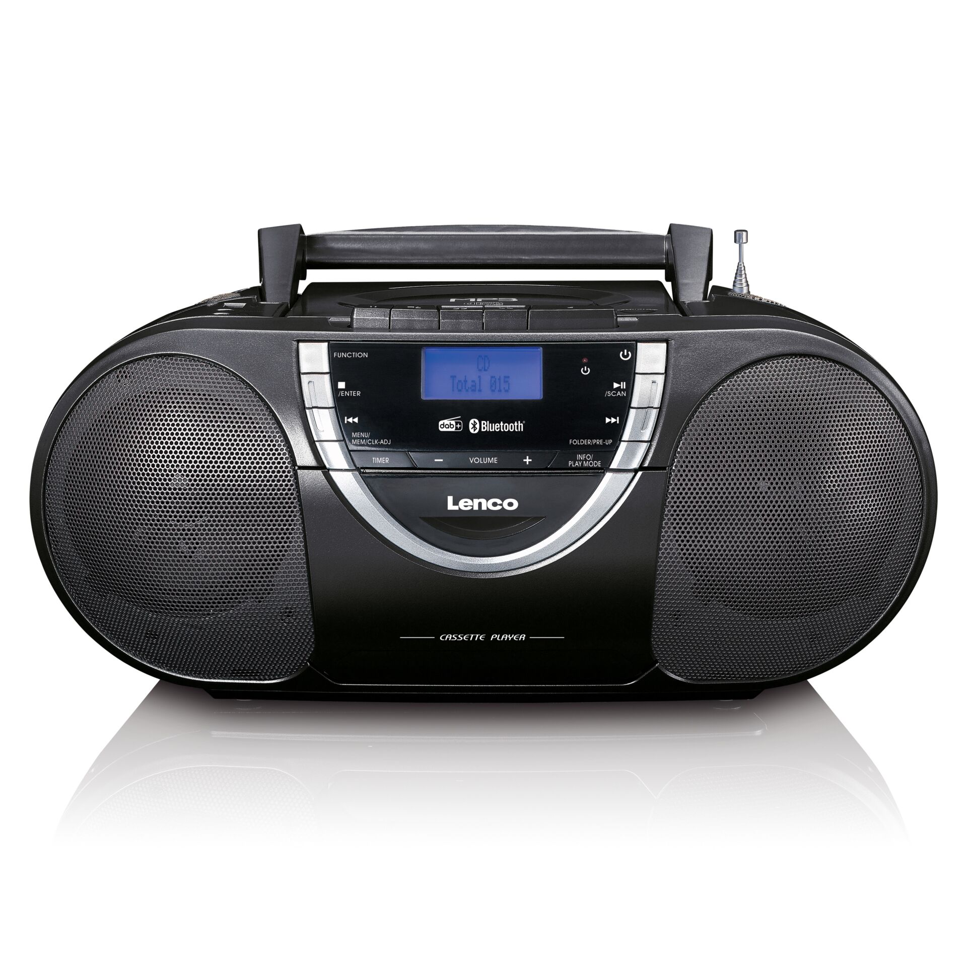 Kassettenspieler, Boombox, Bluetooth, Schwarz, Tragbarer Player