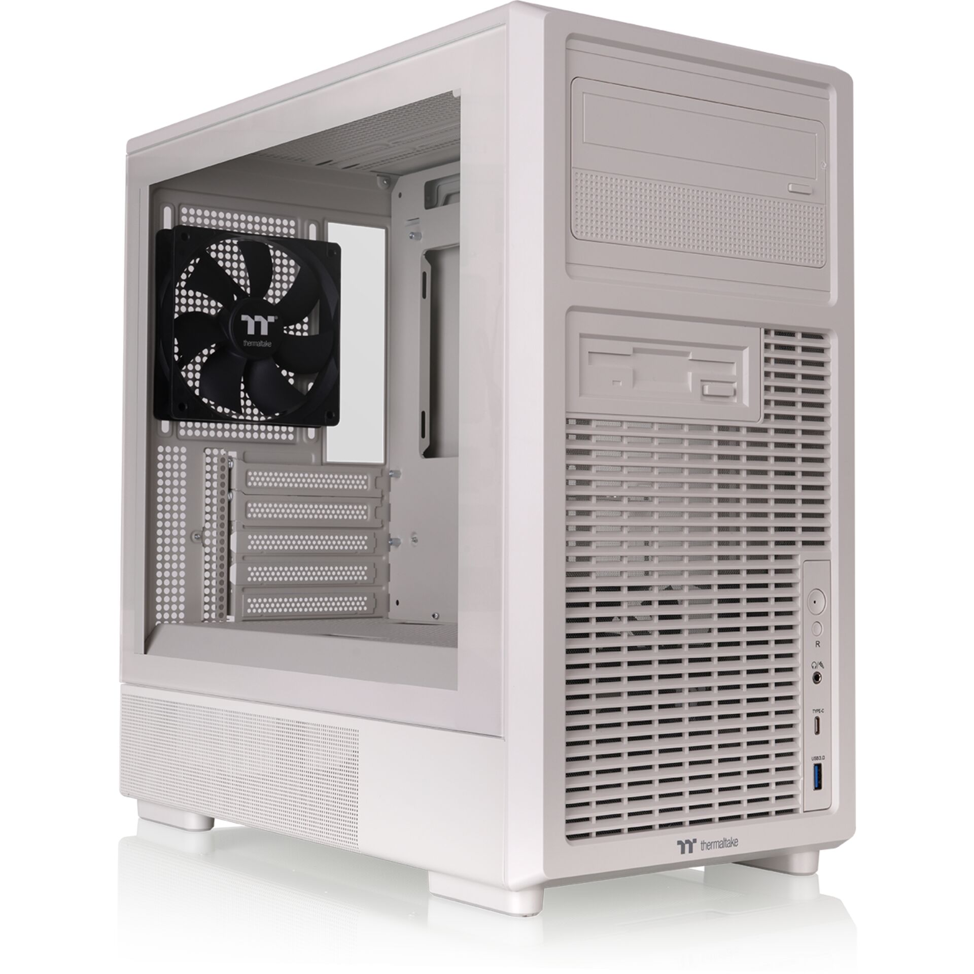 PC-Gehäuse, Mid-Tower, Weiß, Mesh-Front, Belüftung