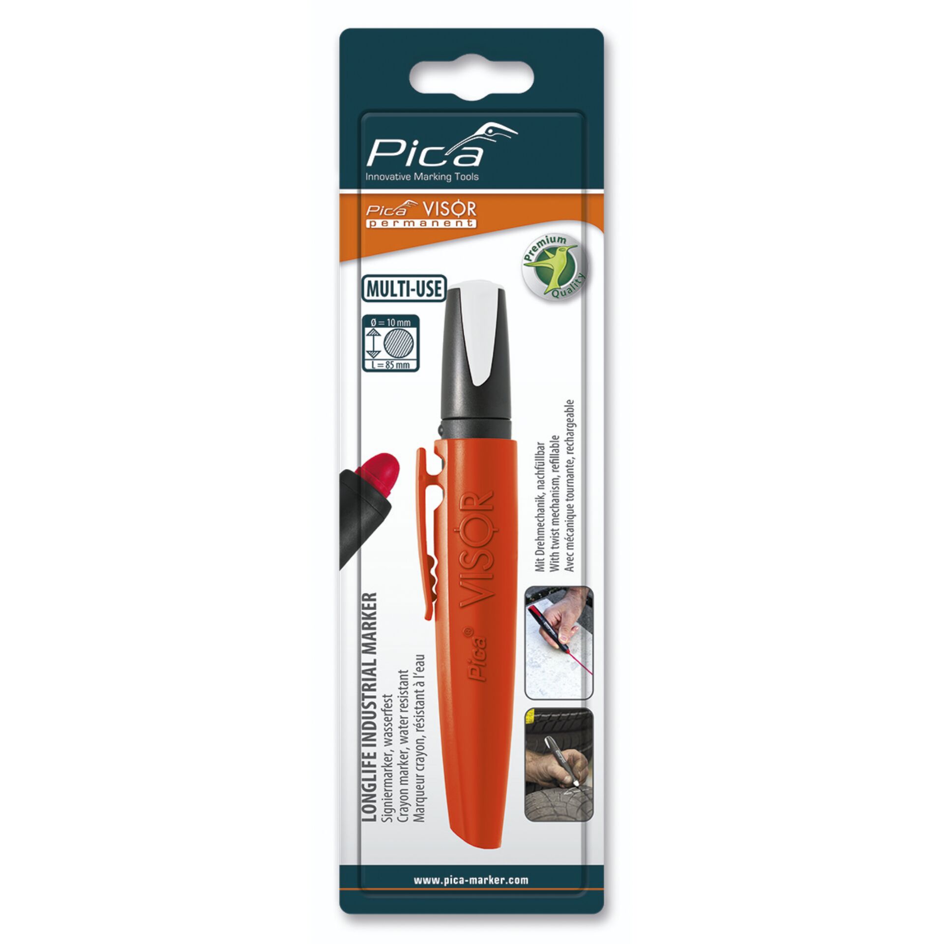 Pica VISOR permanent Marker  weiss / SB