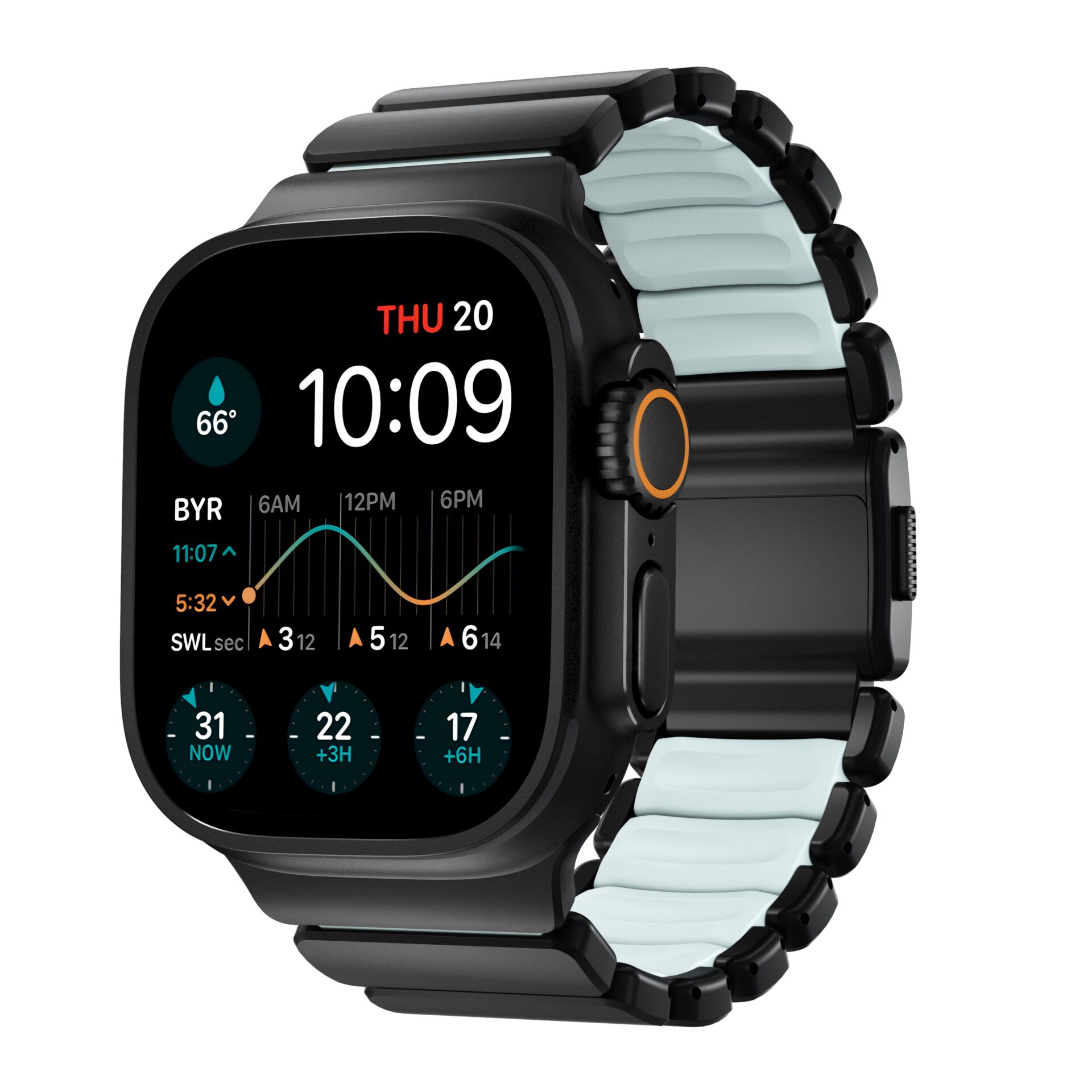 Smartwatch, Digital display, Metal band, Schwarz, Rundes Eckdisplay