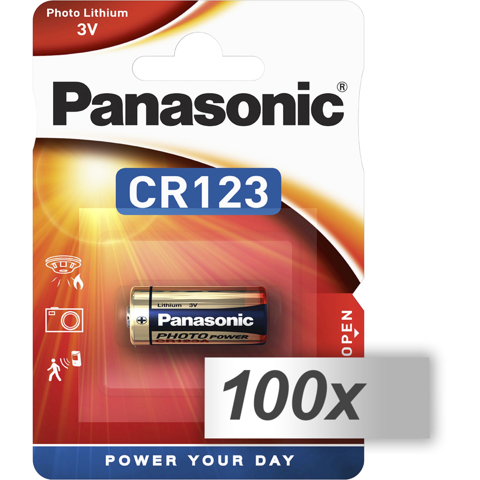 100x1 Panasonic Photo CR-123 A  Lithium         VPE Masterkarton