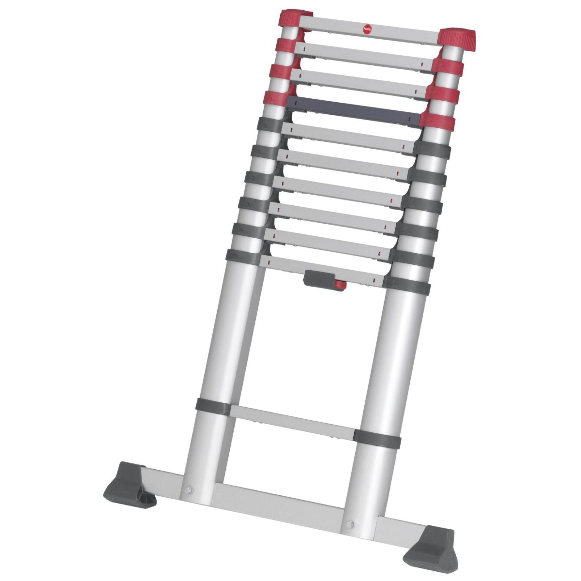 Teleskopleiter, Aluminium, verstellbar, Aufbewahrung, Gehäusefüße