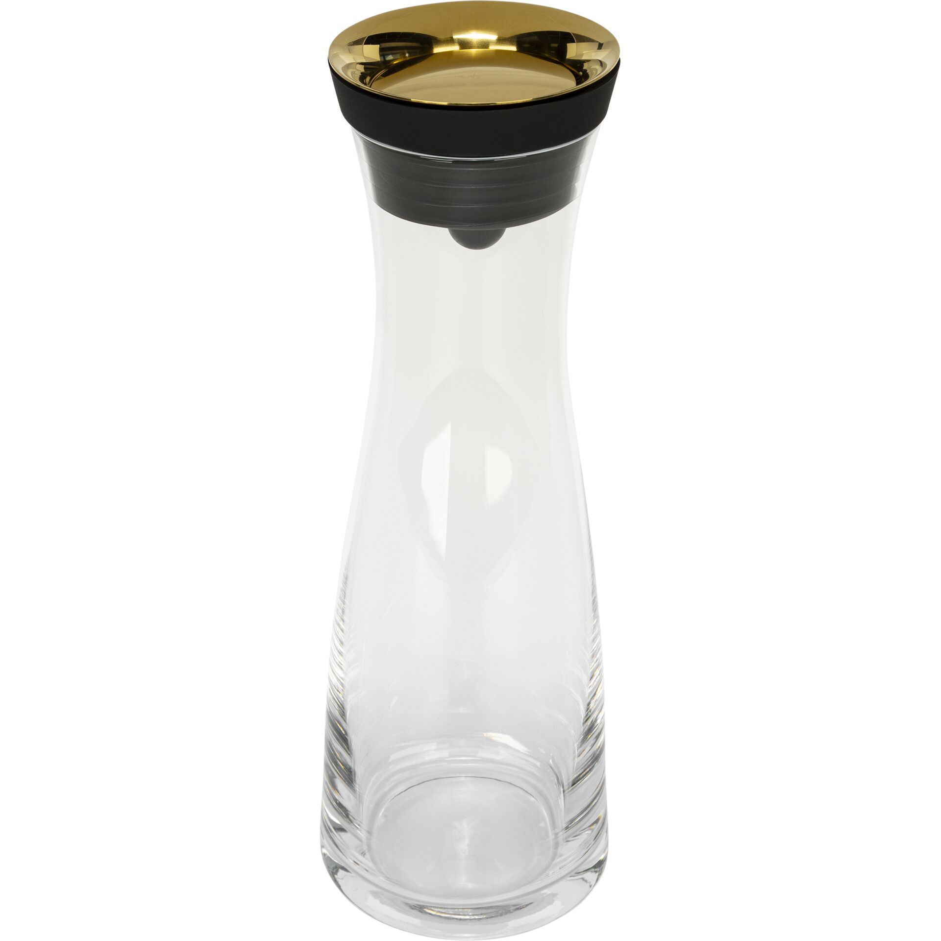 Glas Karaffe, Karaffe, Wasserkaraffe, Trinkkaraffe, Gold Deckel