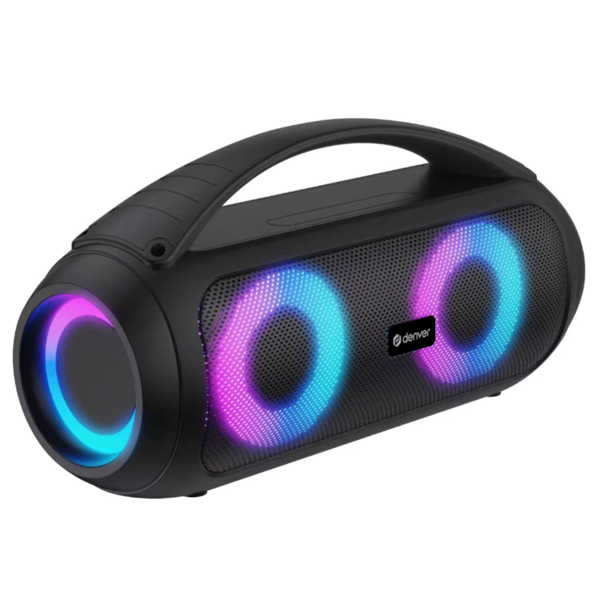 Bluetooth-Lautsprecher, LED-Beleuchtung, tragbar, Dualtreiber, Tragegriff