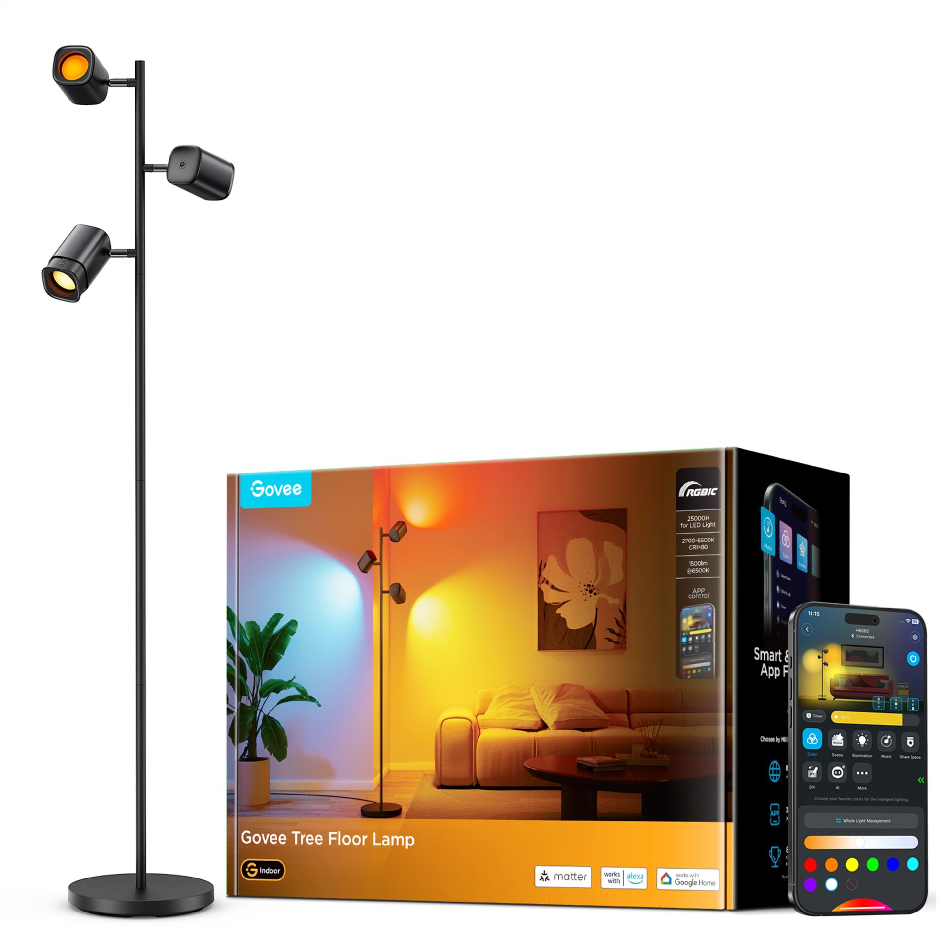 Steh-LED-Lampe, Standlampe, Halterung, Beleuchtung, RGB-Lampensteuerung