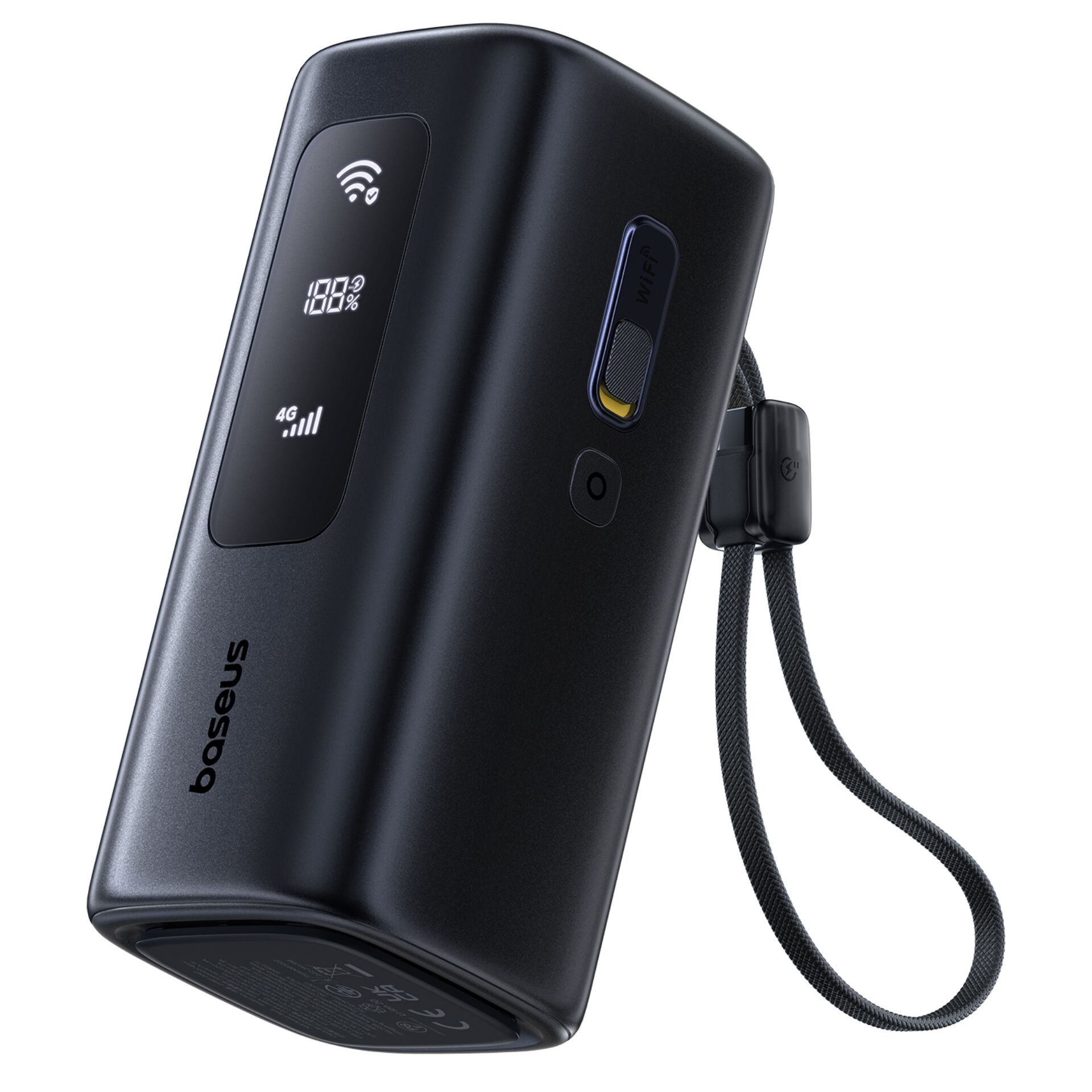 Powerbank, Kabellos, USB-C, LCD-Display, Schl{a9}sselband