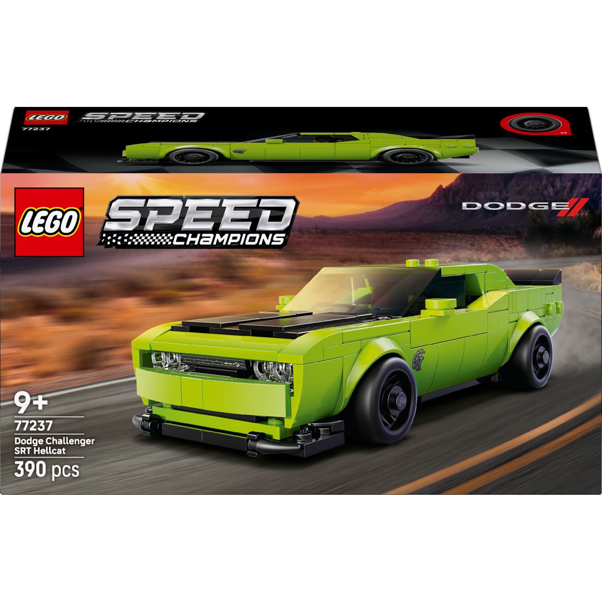 rennwagen, lego, grünes auto, SRT Hellcat, 390 teile