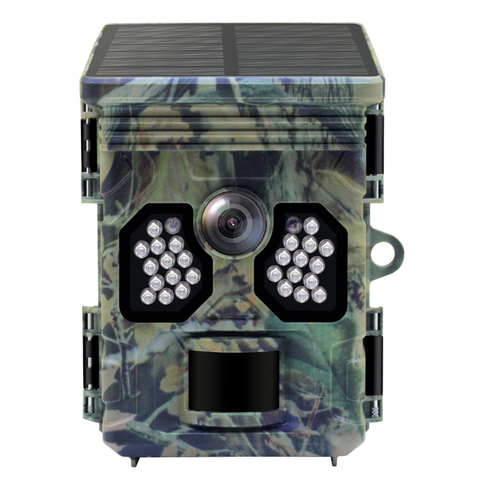 Wildkamera, Camouflage, LED-Licht, Kamera mit Bewegungssensor, Solarpanel