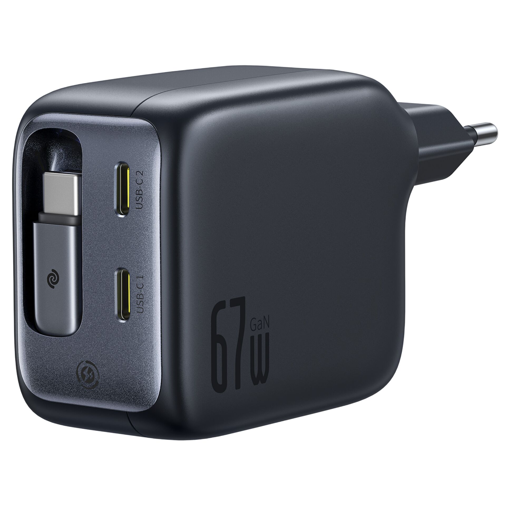 USB-C Ladegerät, GaN-Ladegerät, 65 W, Wandadapter, USB-C Ports