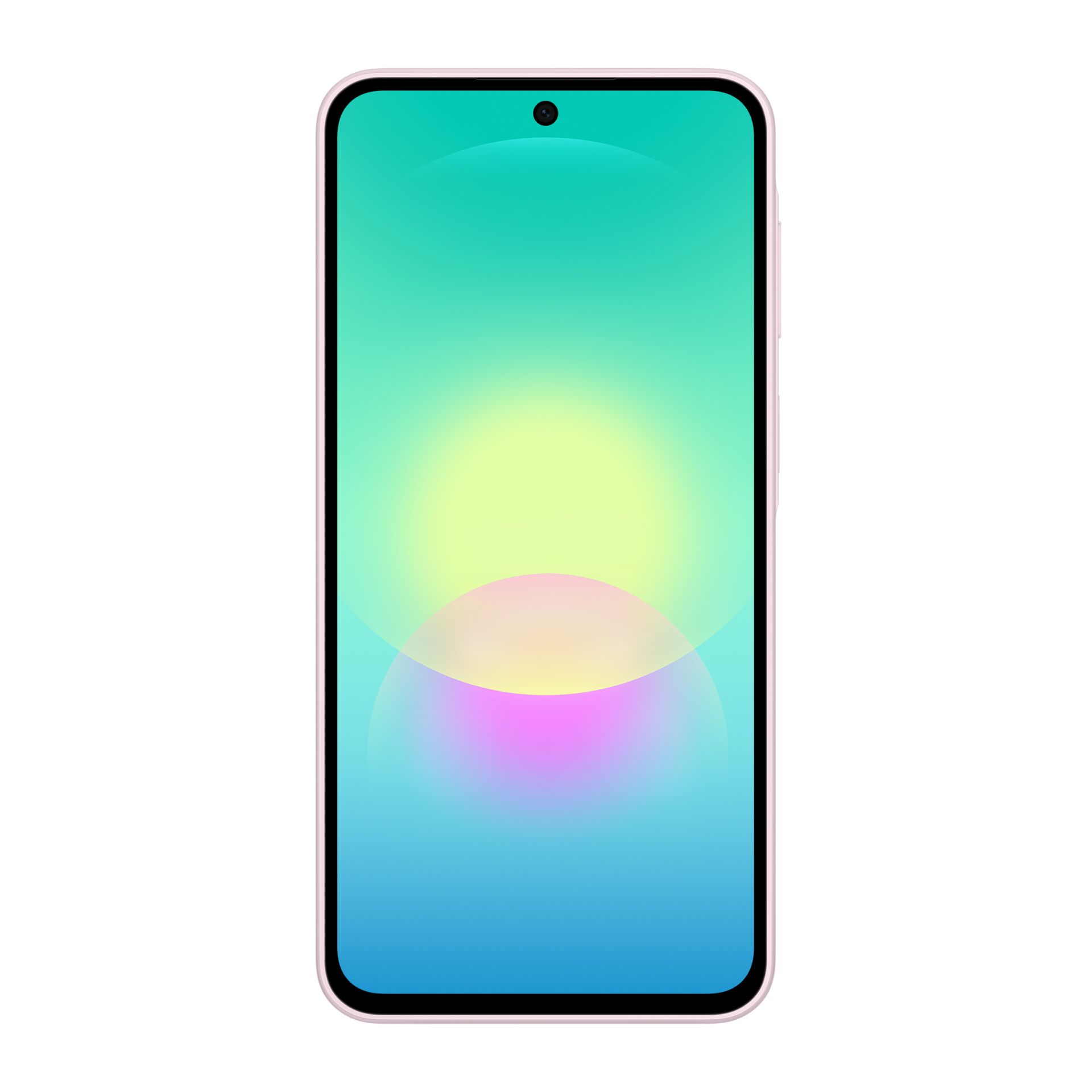 smartphone, pink frame, gradient display, punch-hole camera, edge-to-edge screen