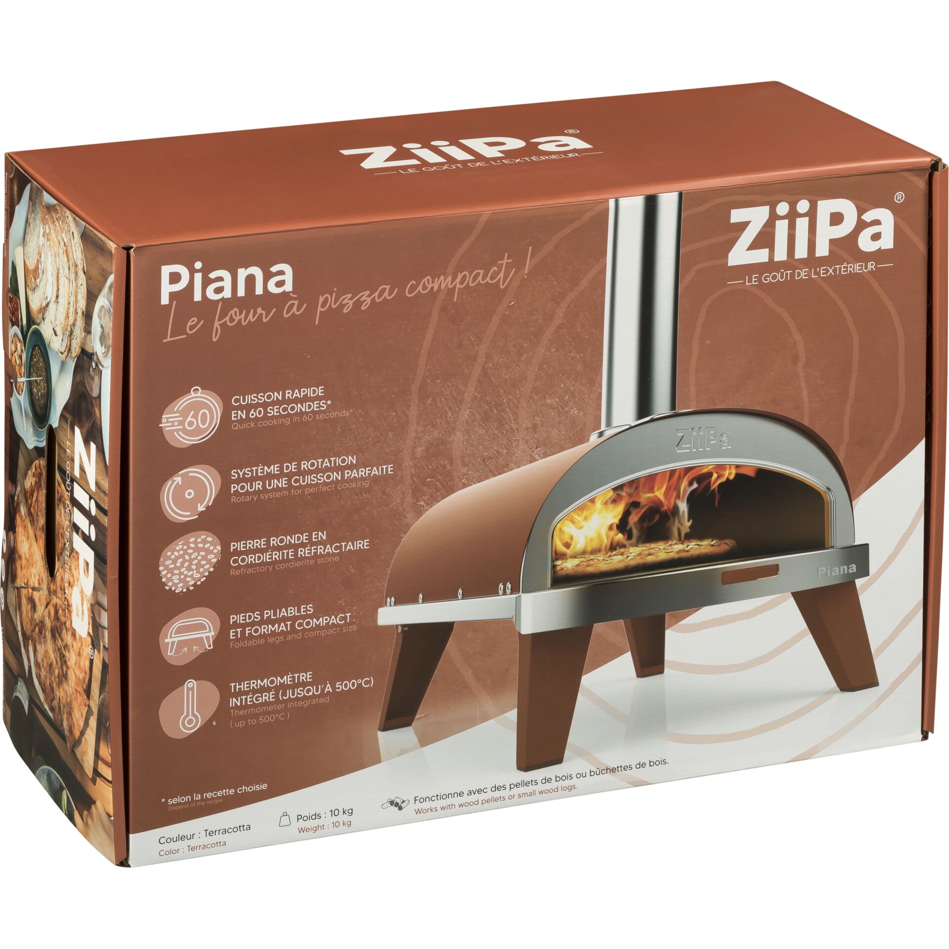 ZiiPa Piana Holz-Pizzaofen  Farbe Terrakotta
