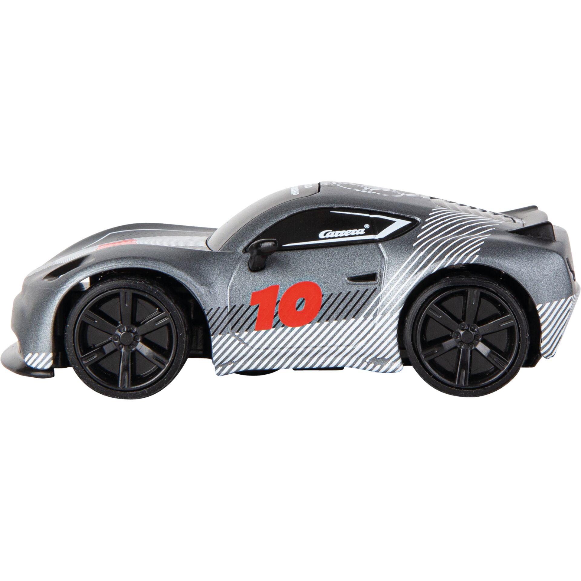 Spielzeugauto, Rennwagen, Grau, große Räder, Zahl 10