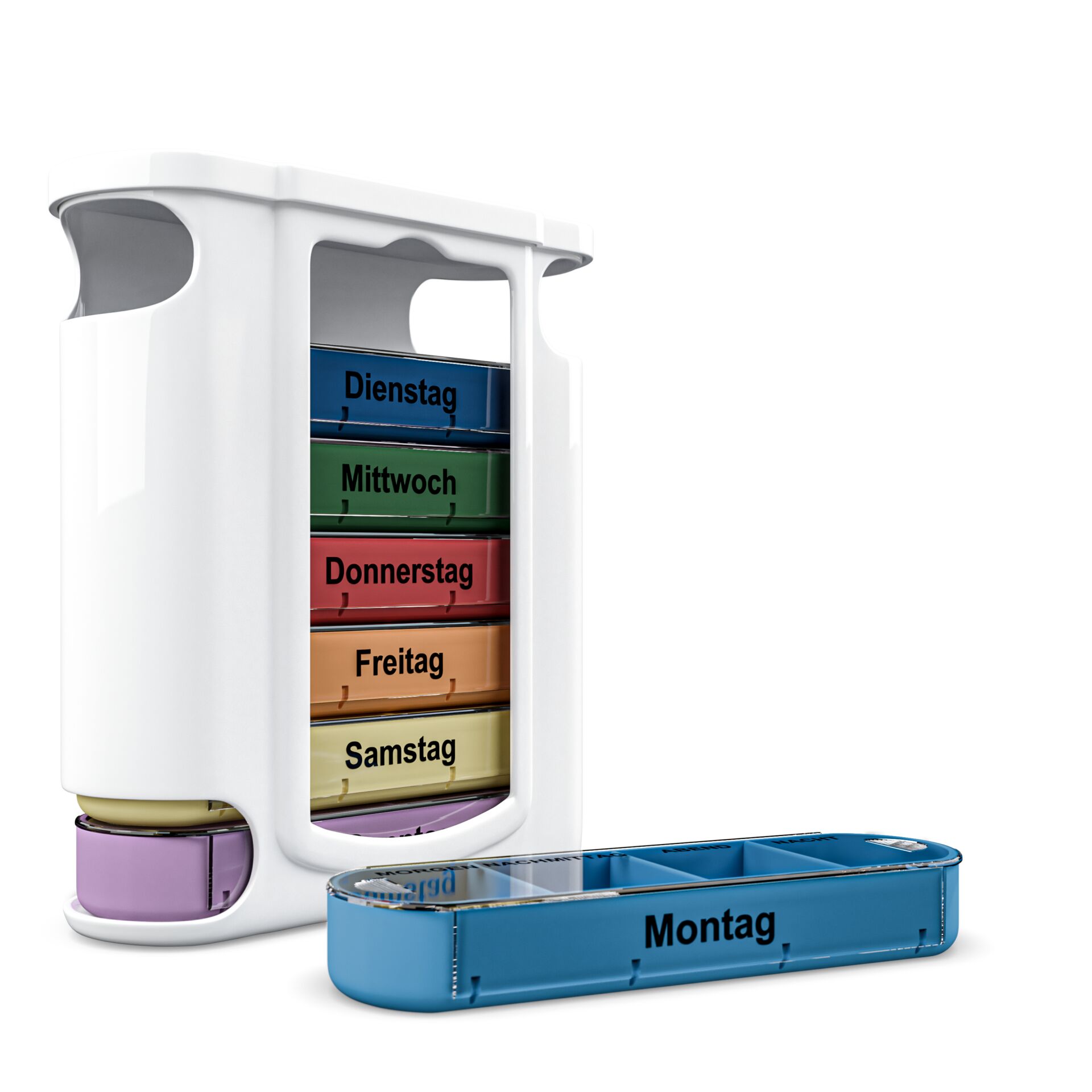 Weinberger Pillenbox-Wochendose  coloriert