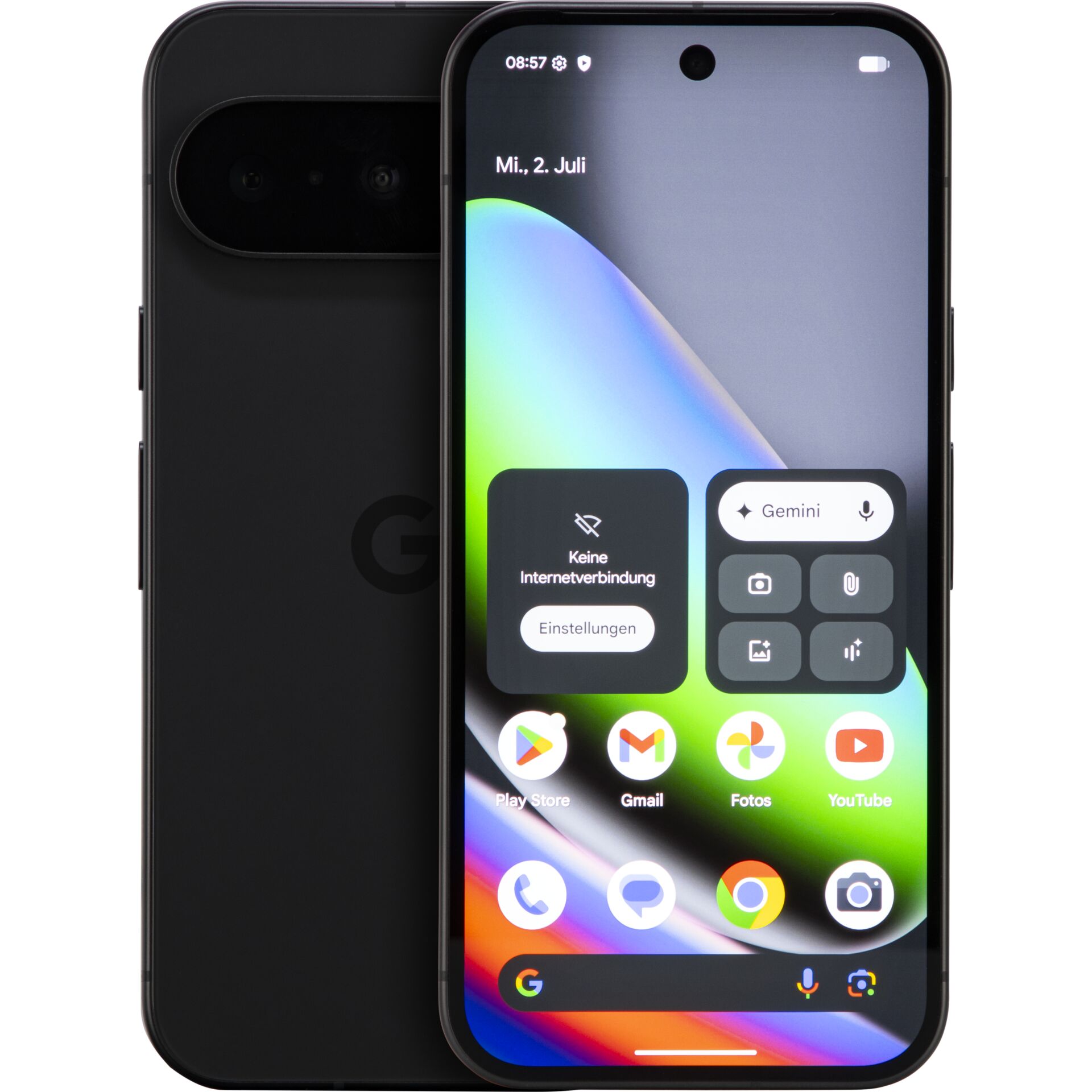 smartphone, schwarz, Dualkamera, Notch, Benutzeroberfläche