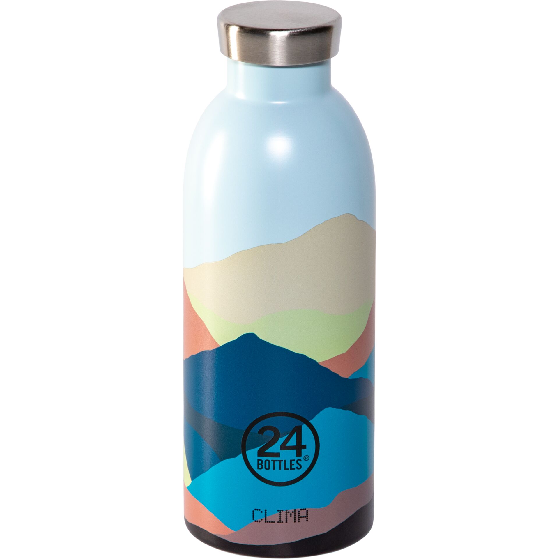 Flasche, Wasserflasche, Metalldeckel, Bergmuster, wiederverwendbar