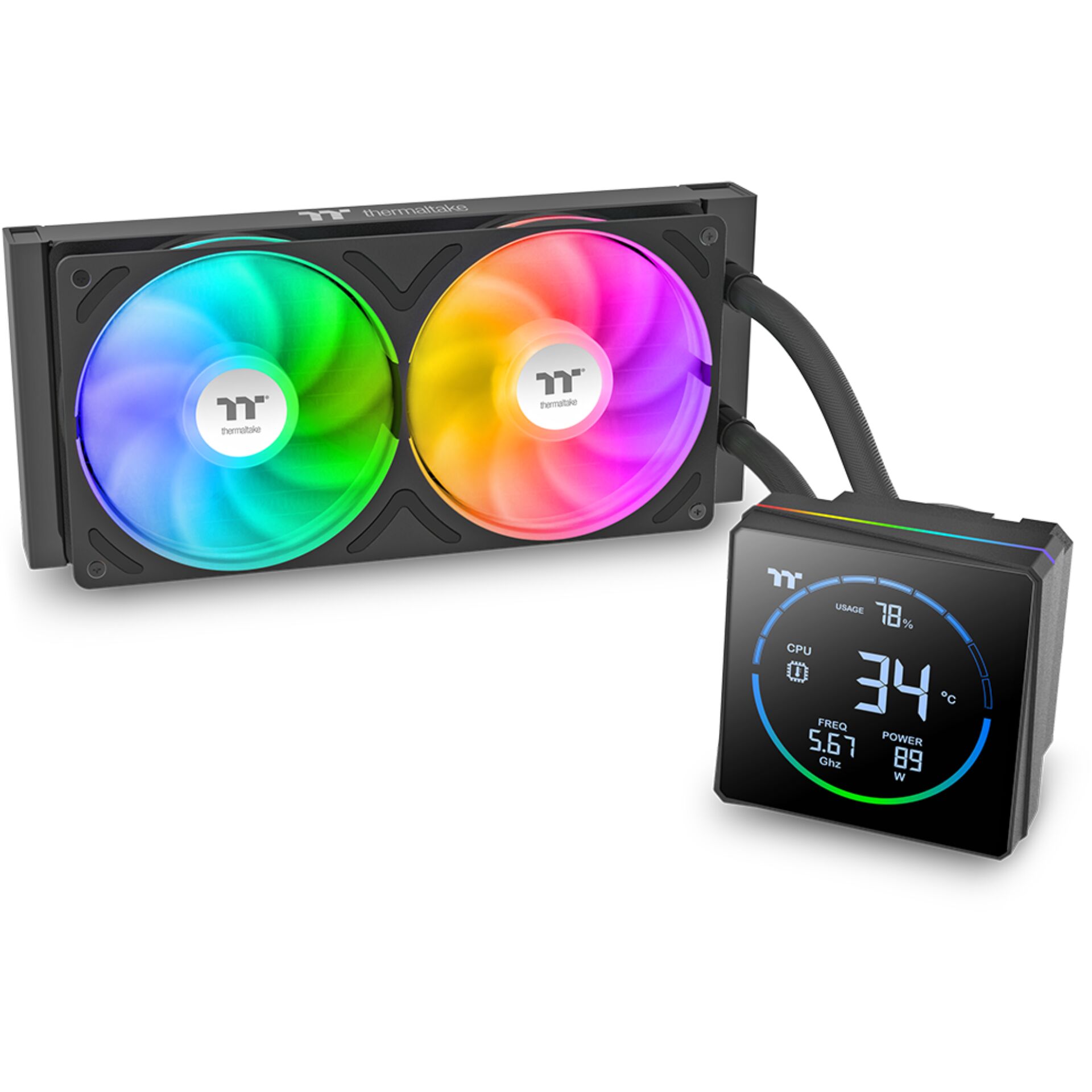 CPU, RAM-Kühler, RGB-Lüfter, Flüssigkeitskühlung, Dashboard-Anzeige