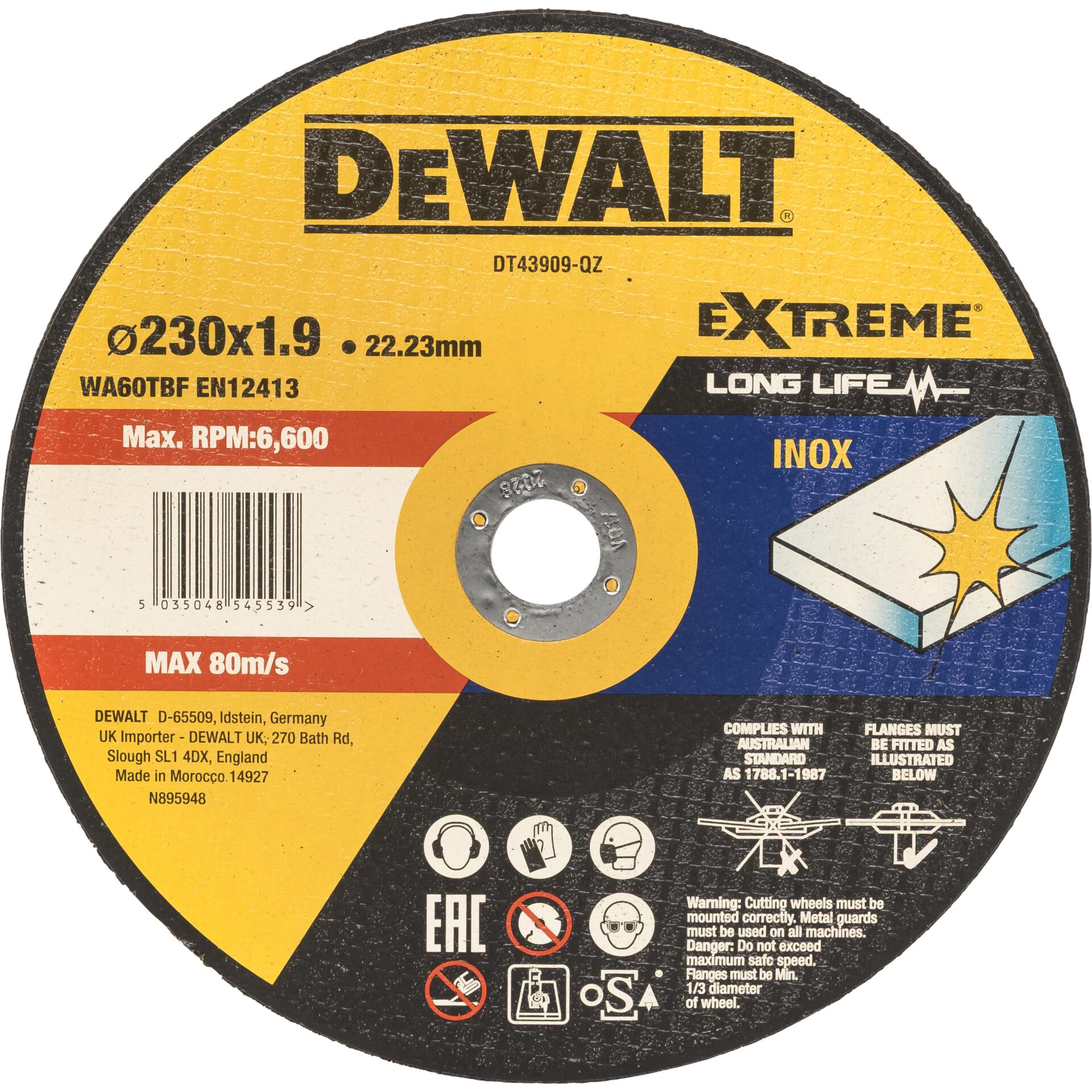 Schleifscheibe, Schleifrad, Inoxstahl, 230 mm Durchmesser, Extrem/Profi-Qualität