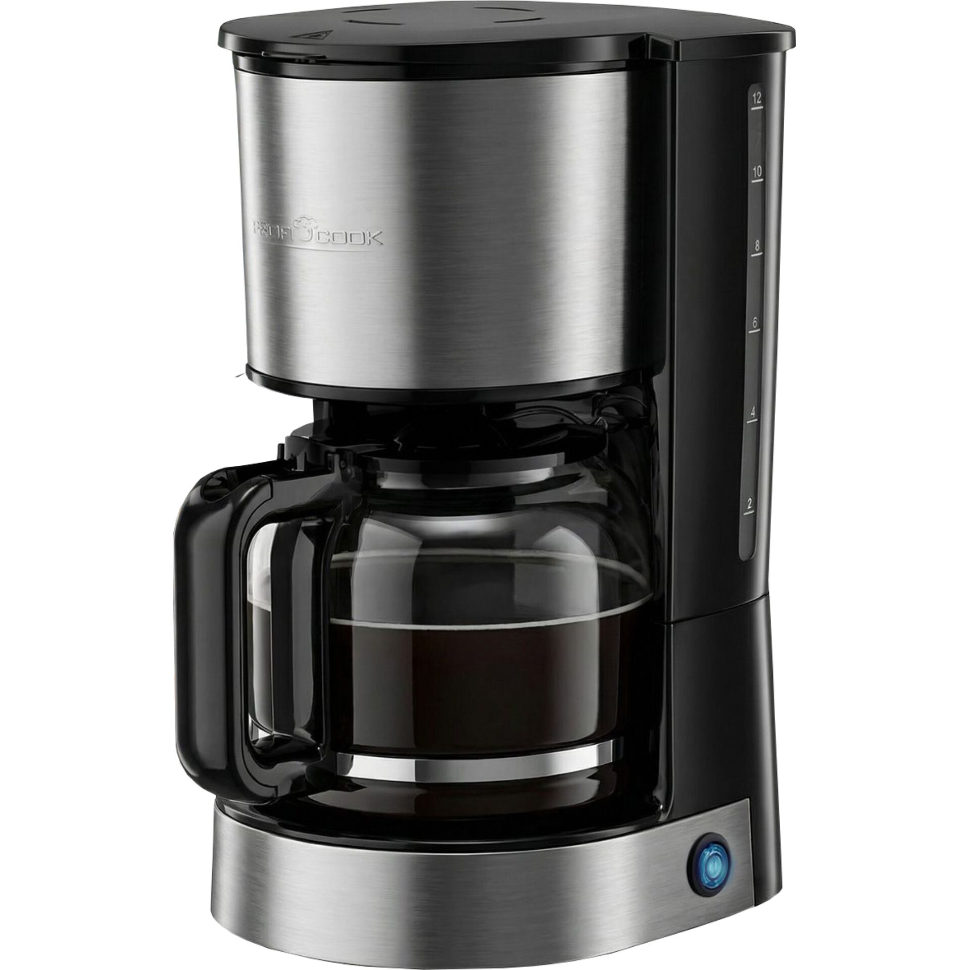 Kaffeemaschine, Kaffeeautomat, Glaskanne, Edelstahl, Dauerfilter