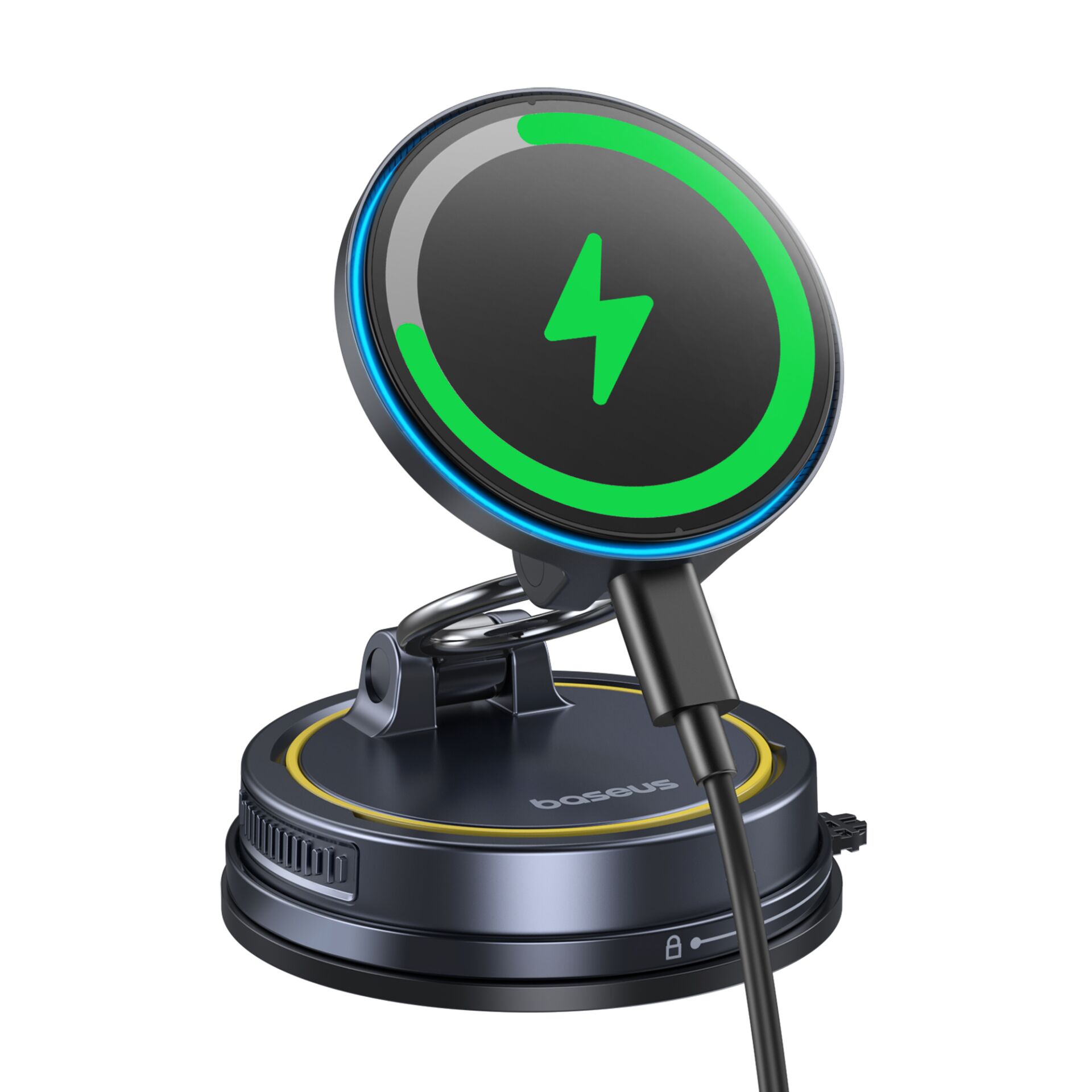 Drahtloses Ladegerät, Ladehalterung, LED-Ring, USB-C Kabel, Baseus Ladegerät