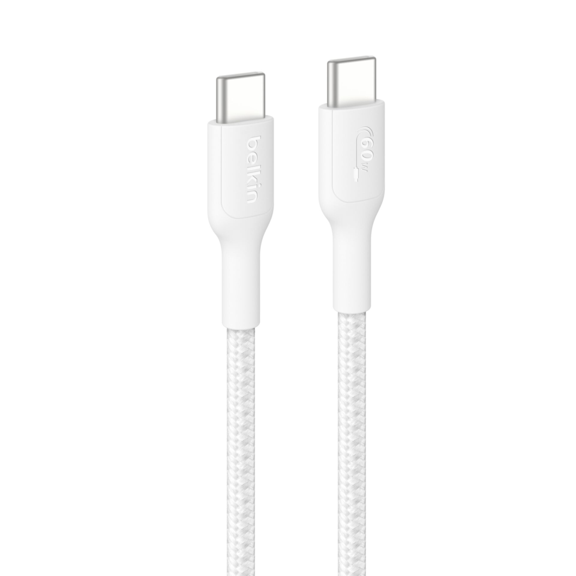 USB-C Kabel, Typ-C, geflochten, weiß, Ladekabel