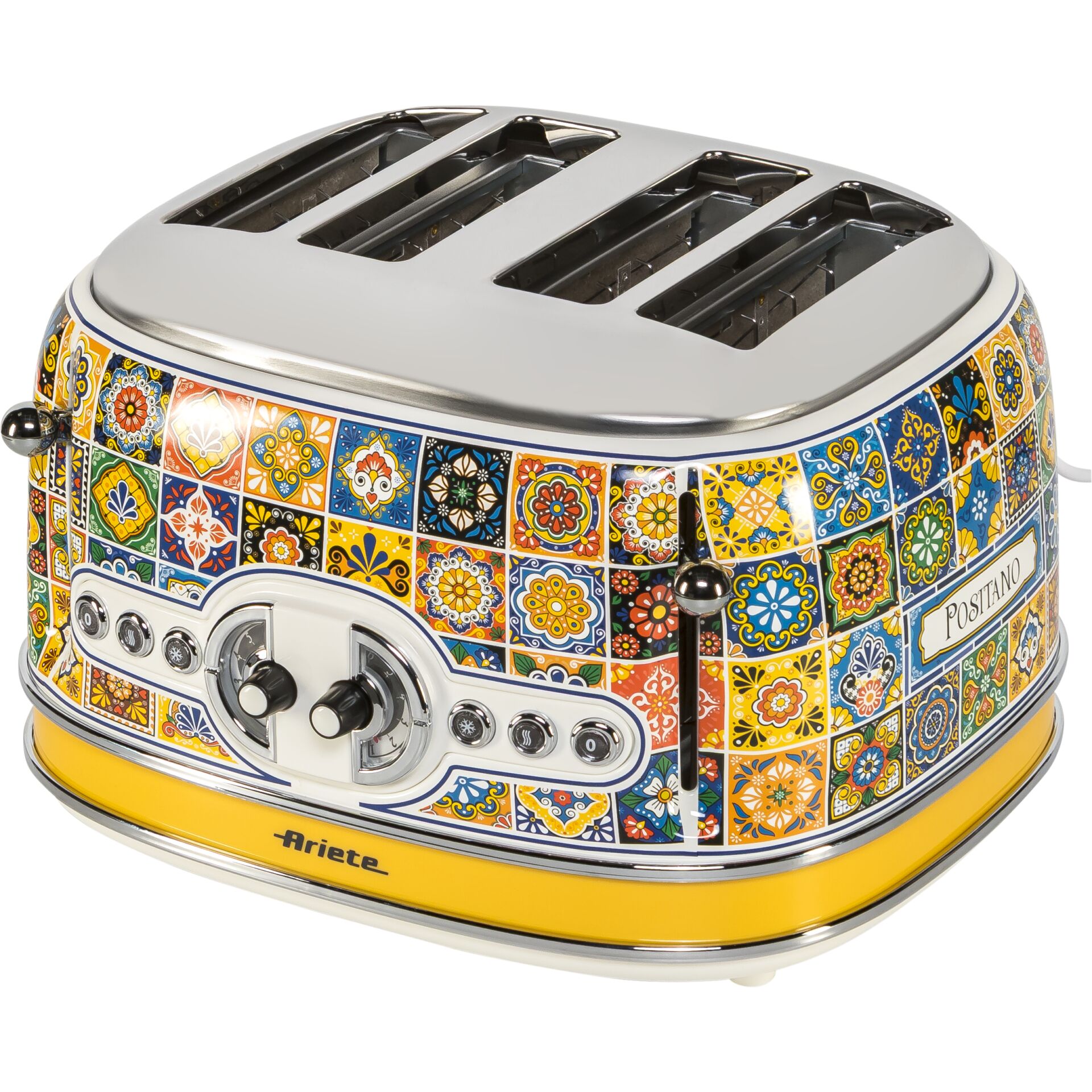 Toaster, 4-Slice, bunte Kachelmuster, Küchengerät, manuelle Bedienung