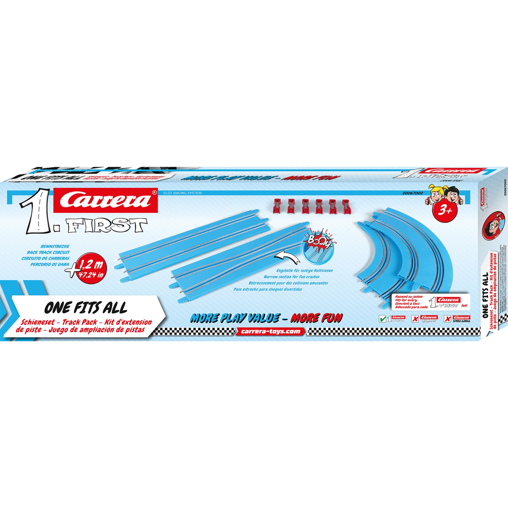 Slot Auto-Set, Rennbahn, Blauer Track, Gebogene Strecke, Mini-Zubehör