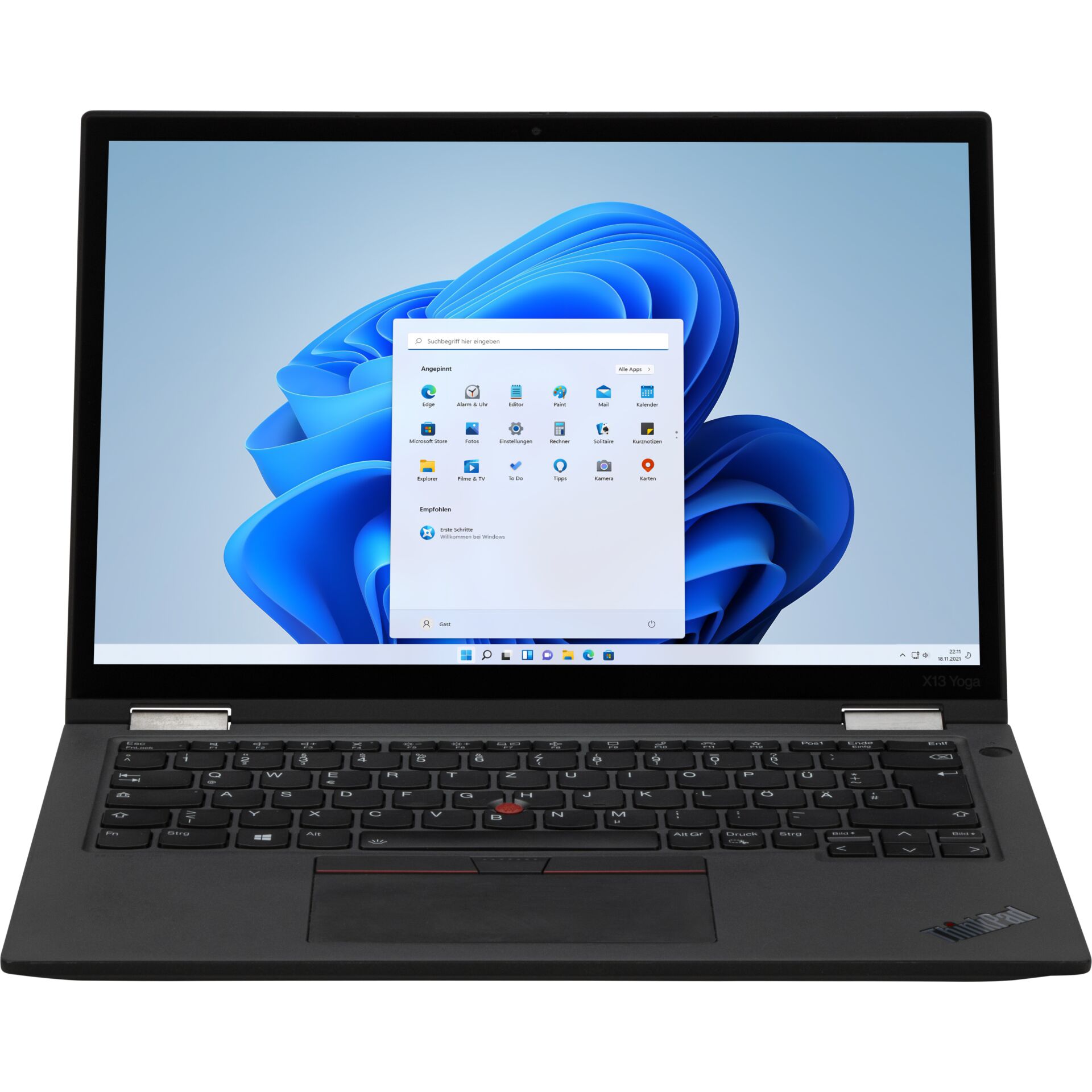 Laptop, Windows-Laptop, schwarze Tastatur, 14-Zoll, ThinkPad-Stil