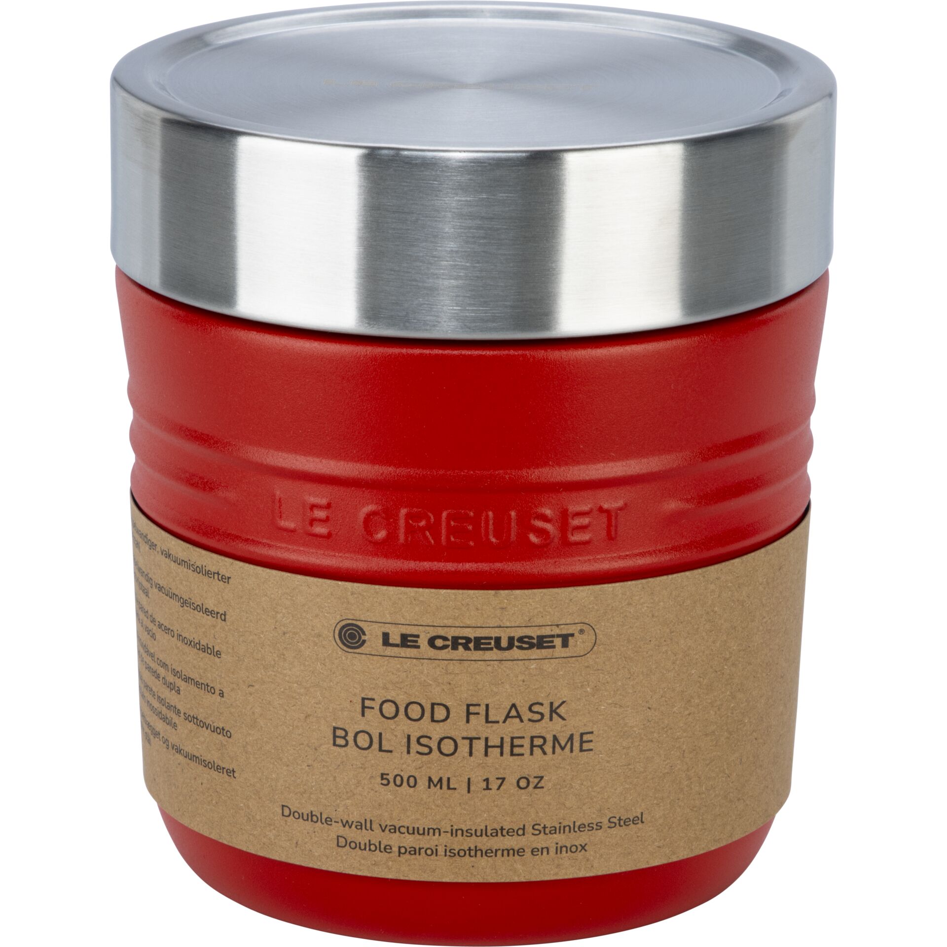 Food flask, Isotherme, Stainless steel, Red, 500 ml