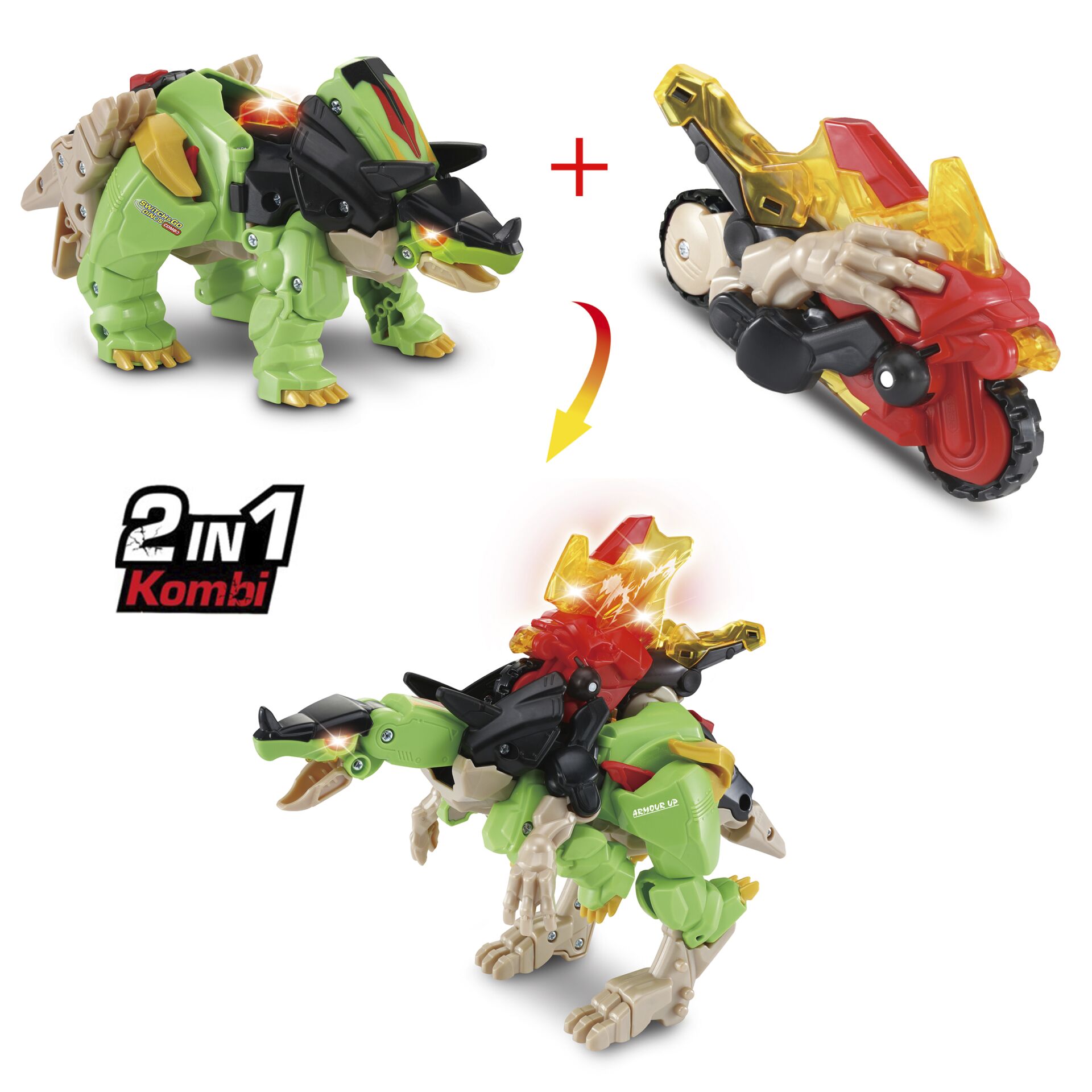 Kombinationsset, Dinosaurier, 2-in-1, Spielzeugauto, Lego-ähnlich