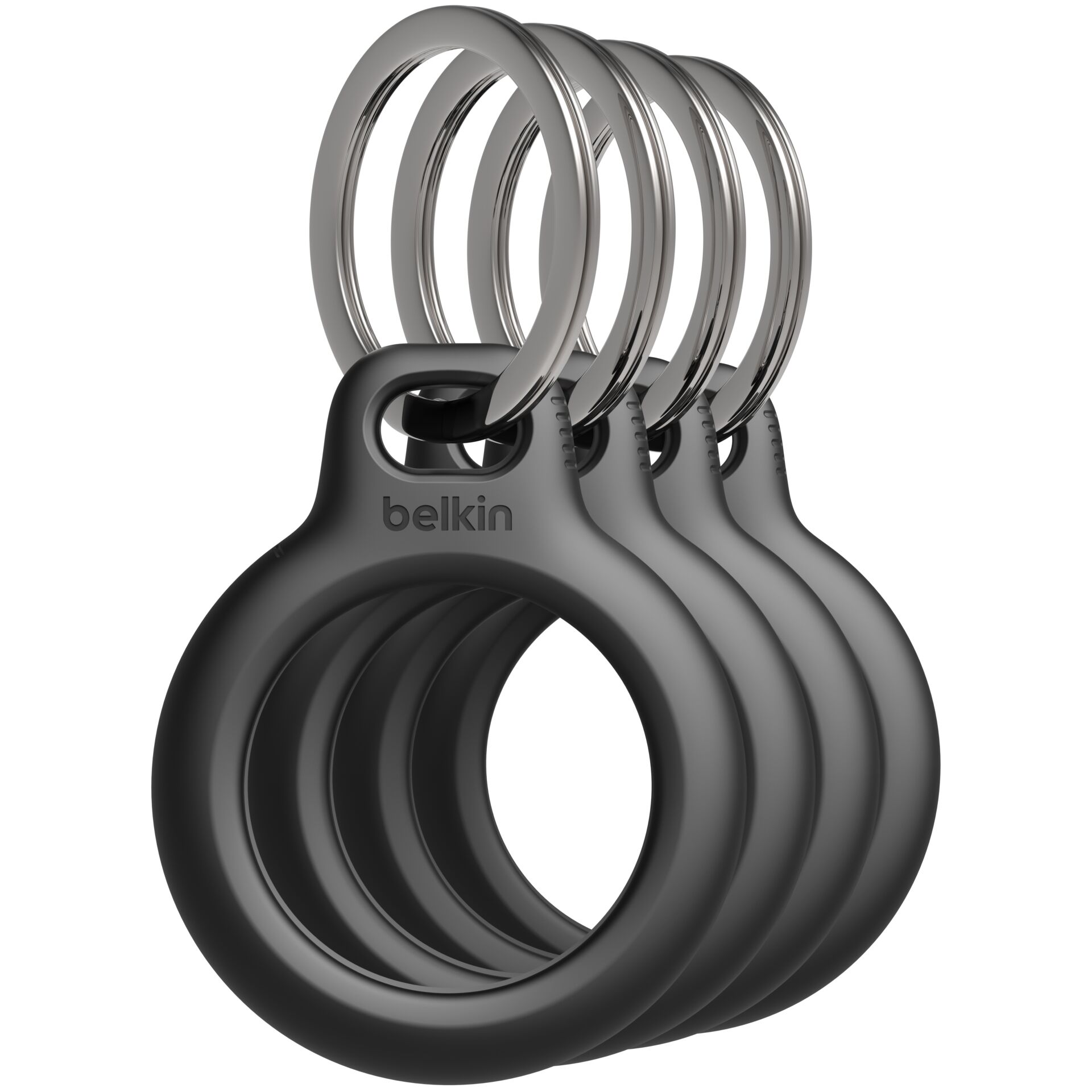1x4 Belkin Schlüsselanhänger für  Apple AirTag, schwarz MSC001btBK